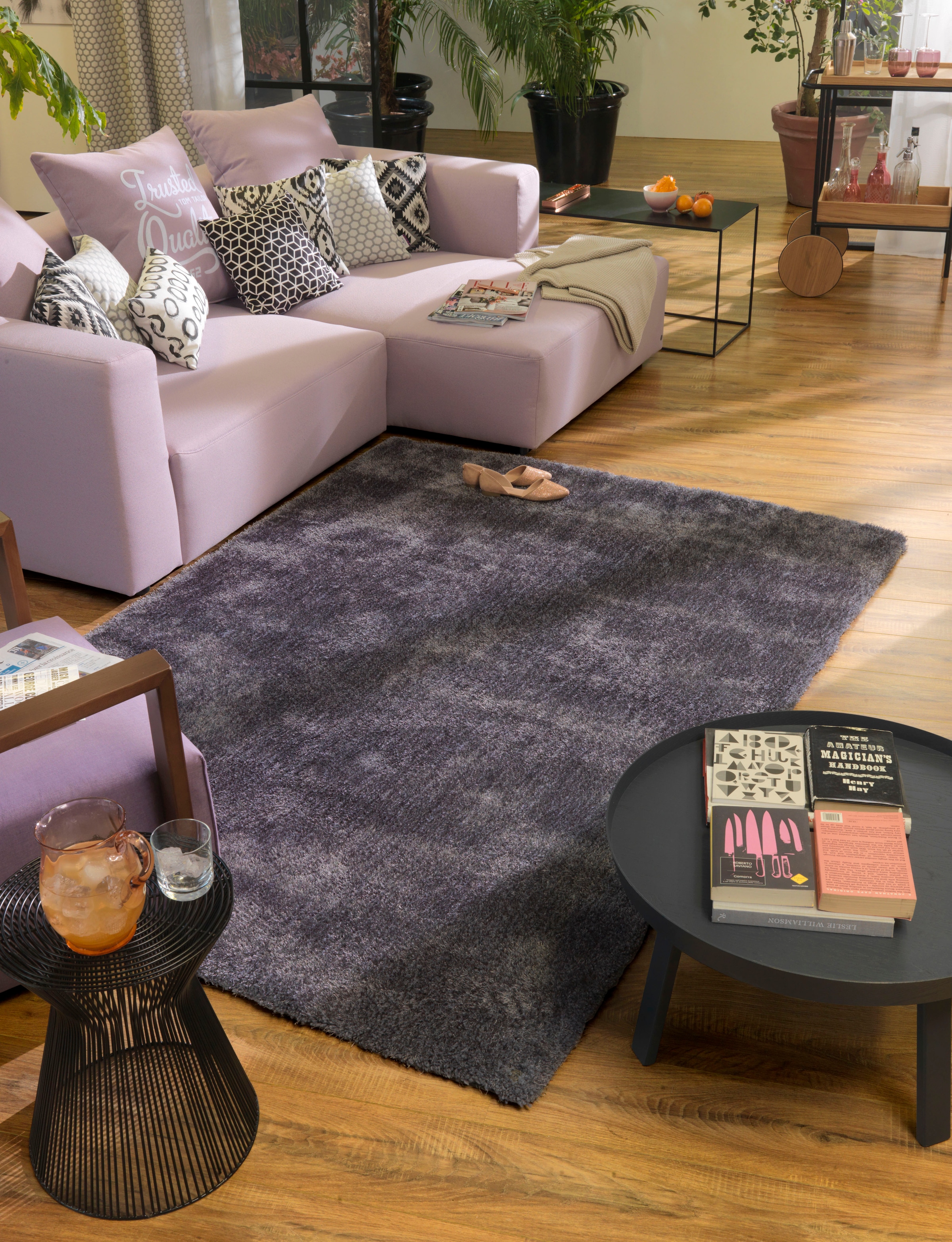 TOM TAILOR HOME Hochflor-Teppich »Soft« rechteckig 35 mm Höhe handgetuftet, Uni-Farben, super weich und flauschig