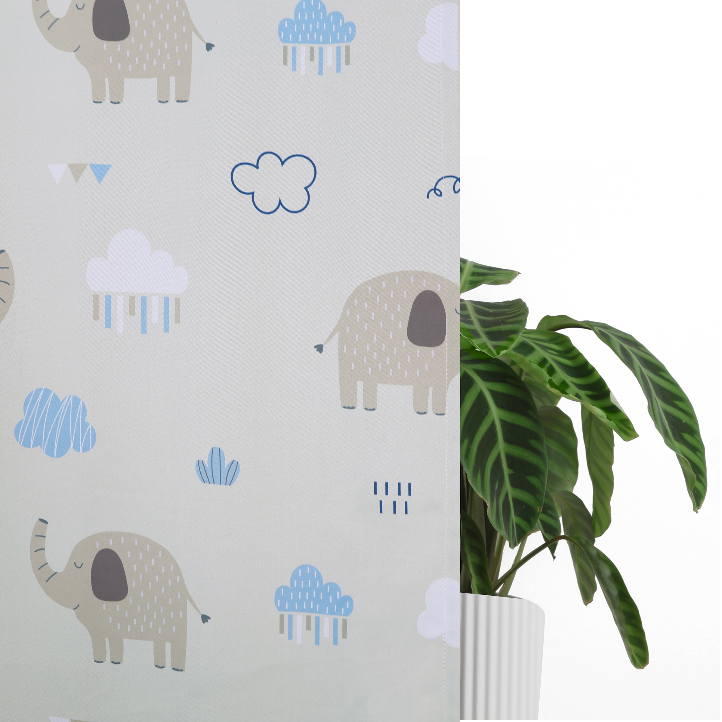 GOODproduct Rideau »Maurrice« Œillet 1 cuis tlg. opaque, suspension à œillets, facile d'entretien, design éléphant