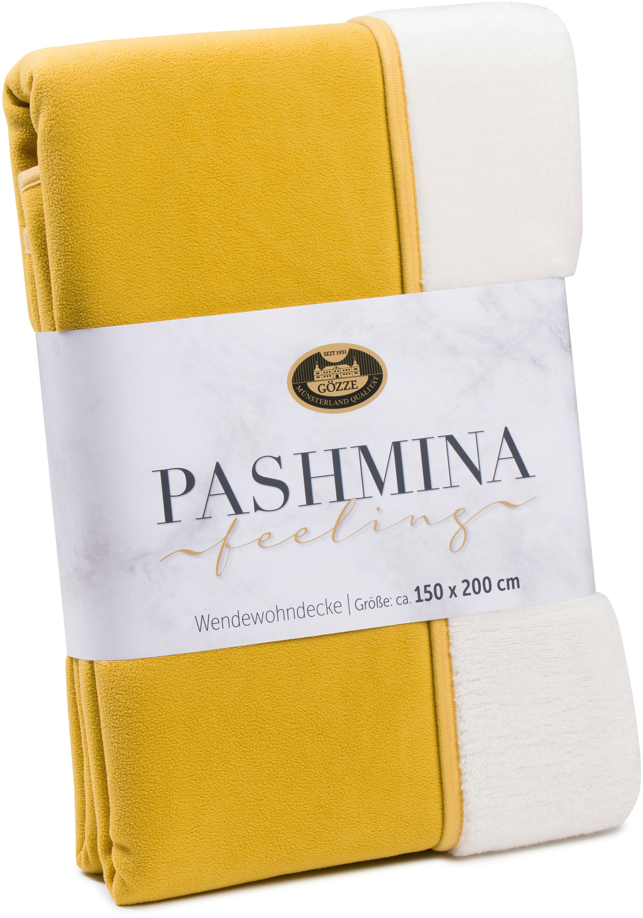 Gözze Wohndecke »Pashmina Wendewohndecke«, flauschig schlichte Unterseite
