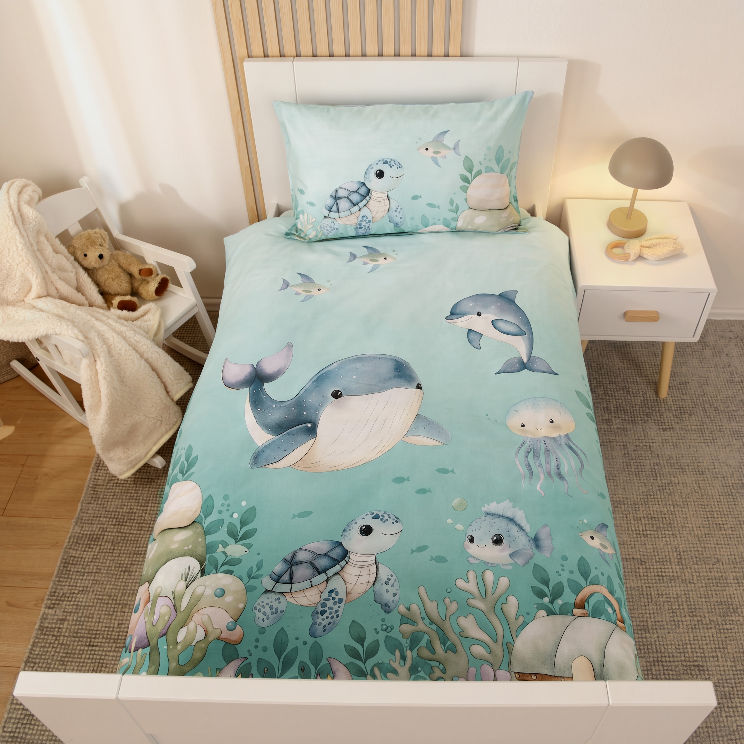Baby Best Linge de lit pour bébé »Ozeanfreunde« 2 Wendebettwäsche
