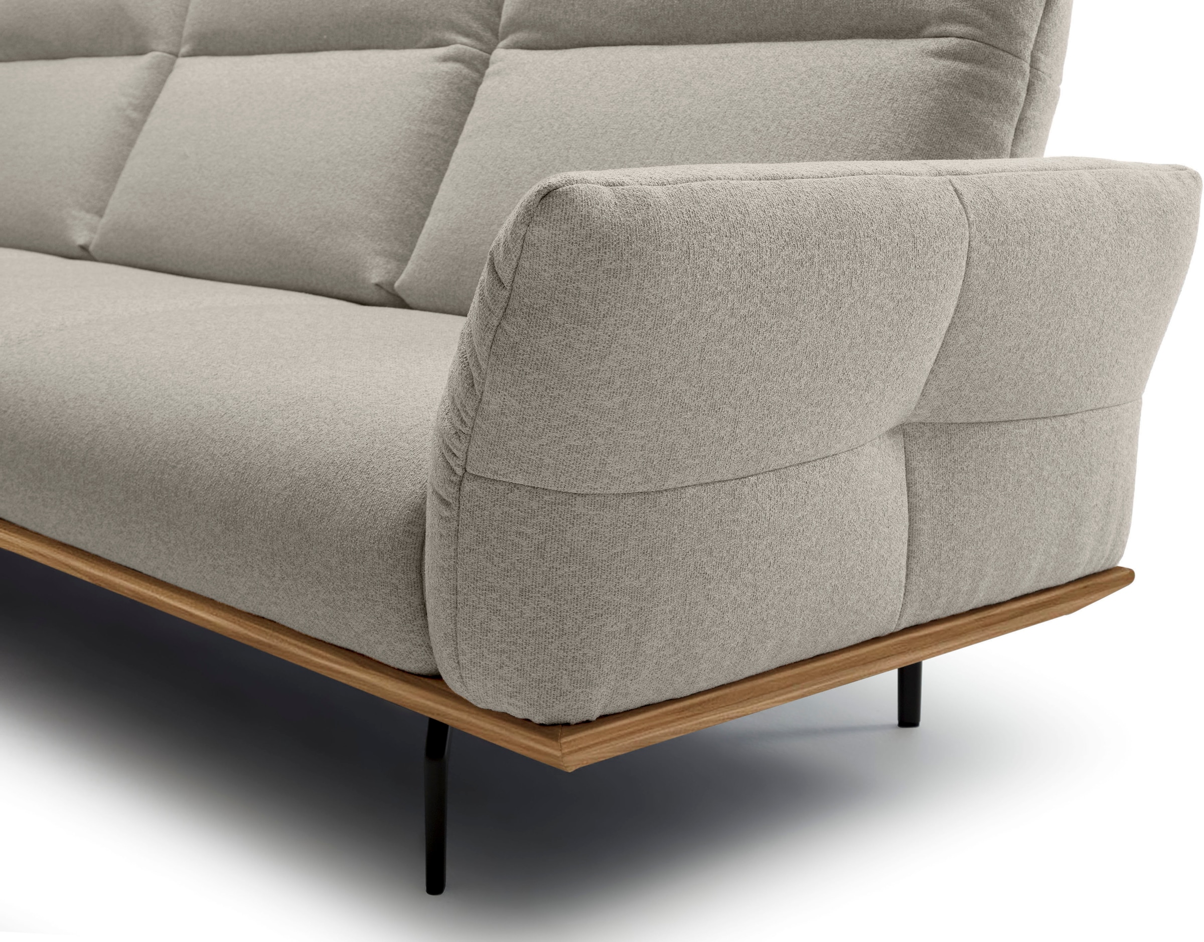 Creation BY ROLF BENZ Canapé d'angle »CR.460 Design-Sofa der Extraklasse, verstellbare Rückenlehne, L-Form« socle en noyer, pieds d'angle en gris ombre, largeur 318 cm