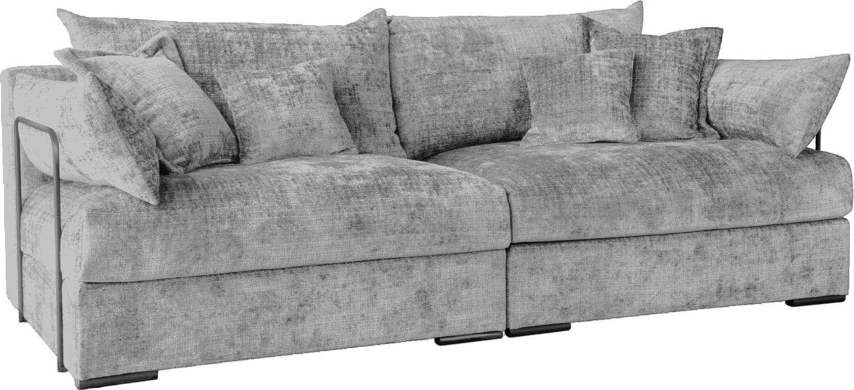 Home affaire Big-Sofa »Casa XL, B: 190 cm« 4 Zierkissen, Mega-Sofa, in Cord oder Chenille-Struktur, Federkern