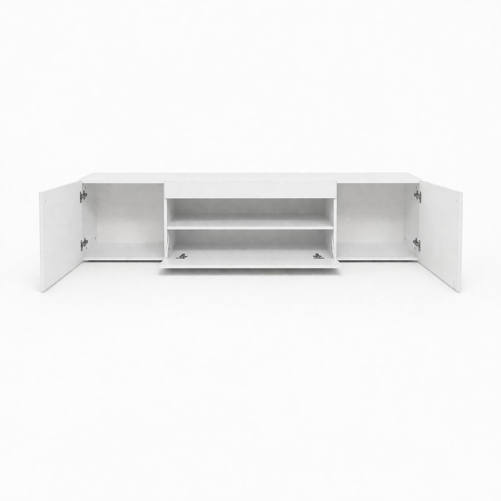 GOODproduct Lowboard »LORENZO 2, TV-Board, TV-Kommode, TV-Schrank, TV-Unterschrank, TV-Möbel« Modernes lackiertes Hochglanz TV-Board, grifflos, Breite 200 cm