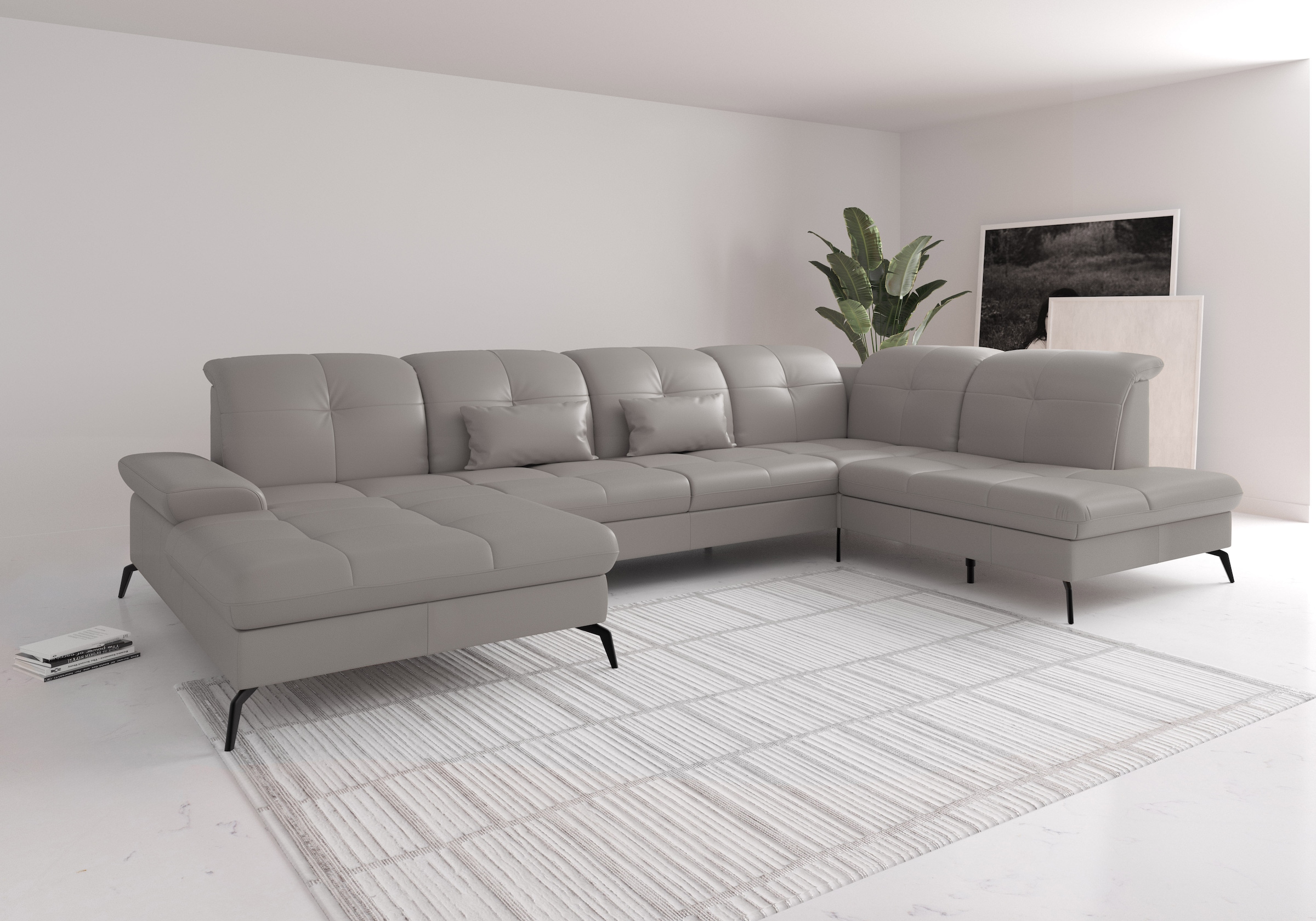 Image of sit&more Wohnlandschaft "Amica, U-Form, inkl. Sitztiefenverstellung und Armteilverstellung" wahlweise mit Kopfteilverstellung, Bettfunktion und Bettkasten
