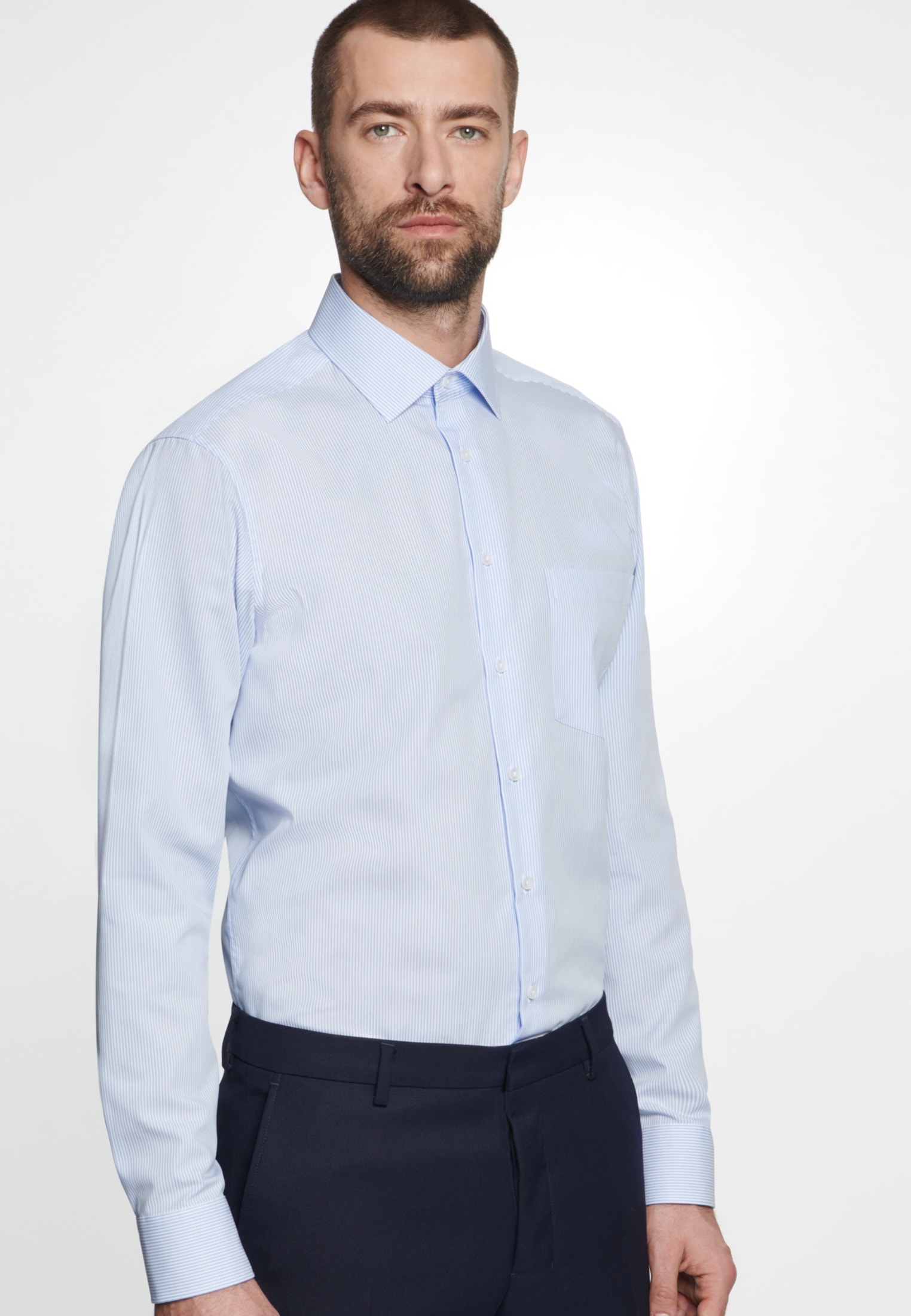 seidensticker Businesshemd »Schwarze Rose« Regular 1/1 Kentkragen Gestreift