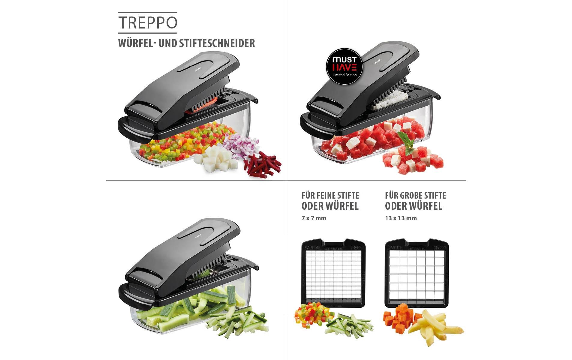 GEFU Zerkleinerer »(Würfel- und Stifteschneider) TREPPO« Kunststoff, Edelstahl, 1000 ml