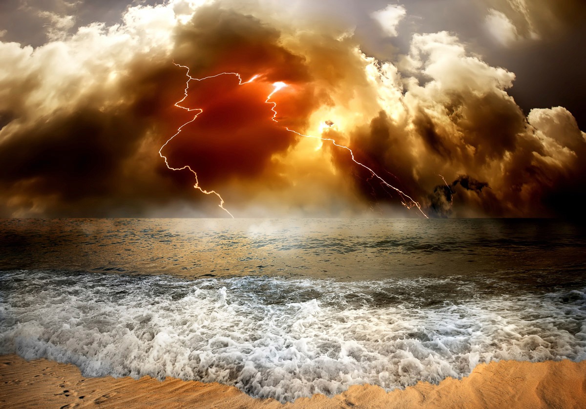 Image of Papermoon Fototapete »Strand mit Gewitter«, Vliestapete, hochwertiger Digitaldruck, inklusive Kleister bei Ackermann Versand Schweiz