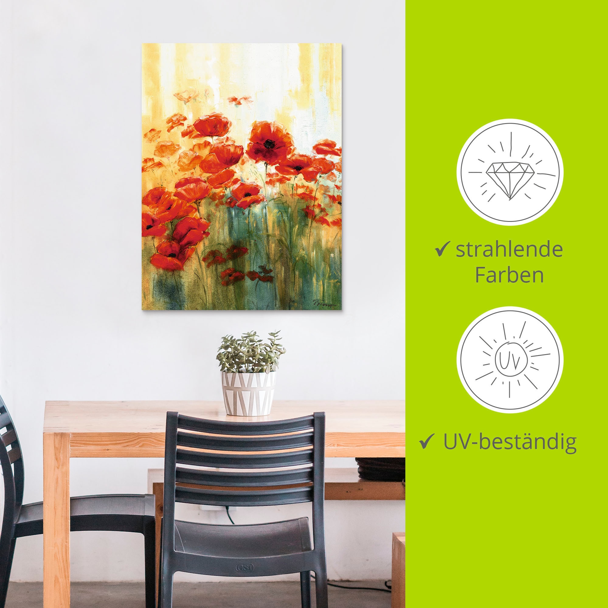 Artland Wandbild »Mohnwiese«, Blumen, (1 St.), als Alubild, Outdoorbild, Leinwandbild, Poster in verschied. Grössen