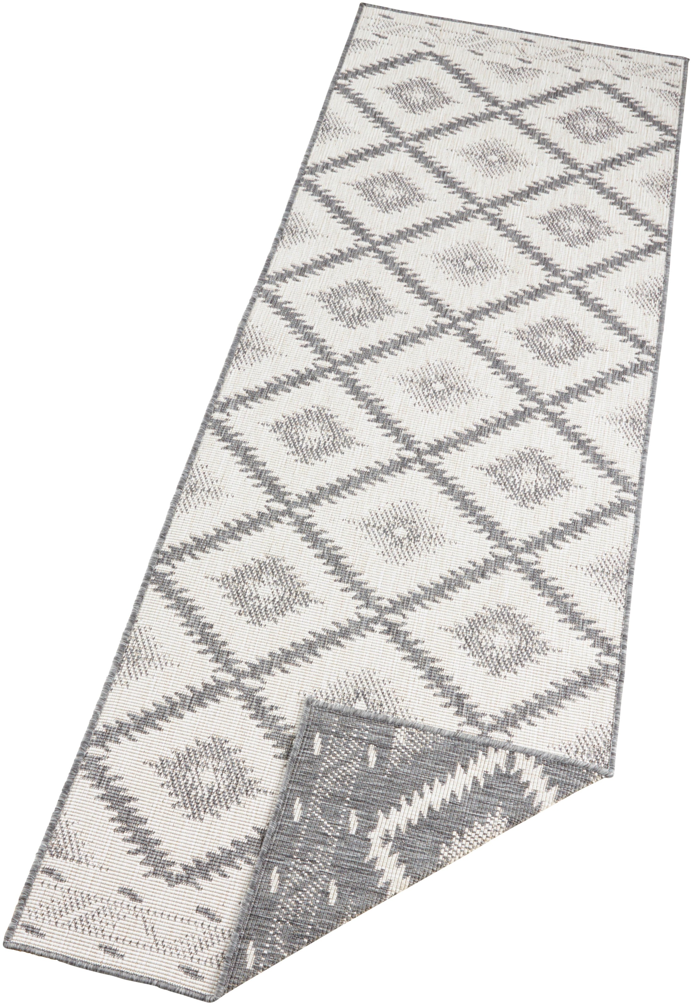 Image of NORTHRUGS Läufer »Malibu«, rechteckig, 5 mm Höhe, In-und Outdoor geeignet, Wohnzimmer, Balkon, Terrasse, Garten, Robust, Pflegeleicht, Flachgewebe, Wendbar bei Ackermann Versand Schweiz