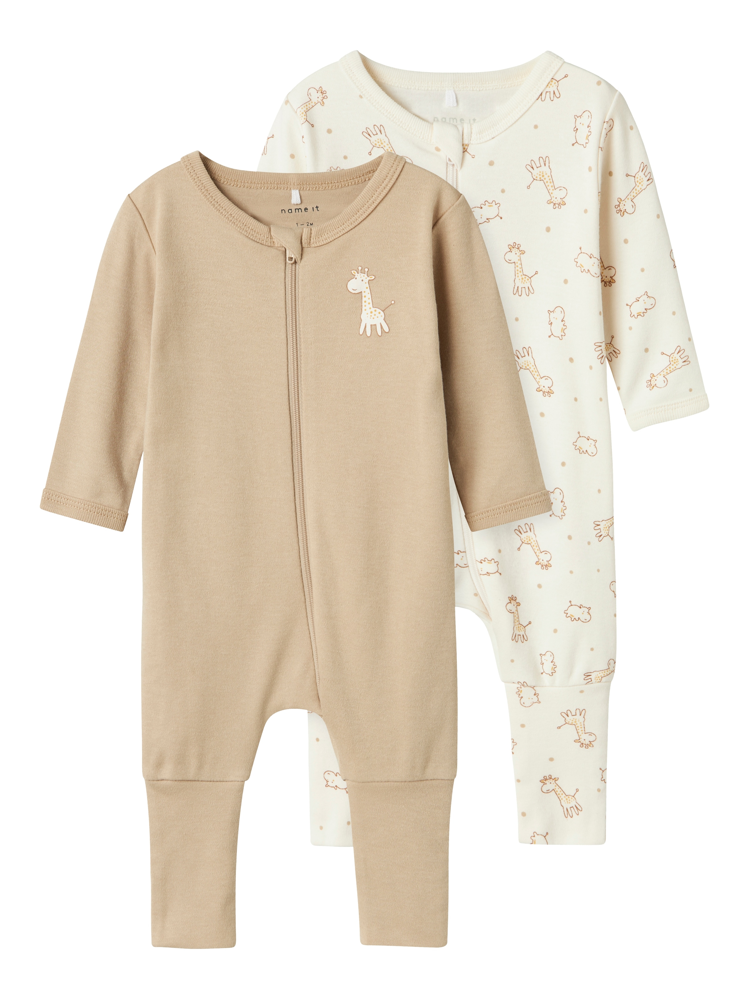 Name It Schlafoverall »NBNNIGHTSUIT 2P ZIP FF JET GIRAFFE NOOS«, (Packung, 2 tlg.)