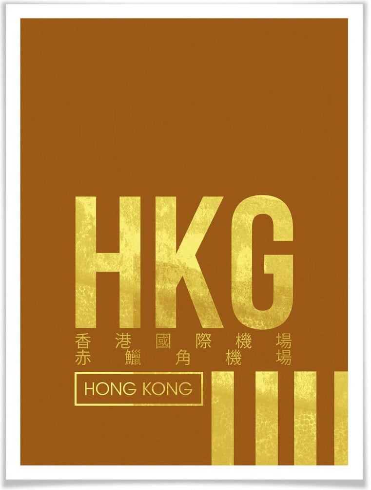 Wall-Art Poster »Wandbild HKG Flughafen Hong Kong«, Flughafen, (1 St.),  Poster, Wandbild, Bild, Wandposter bequem kaufen