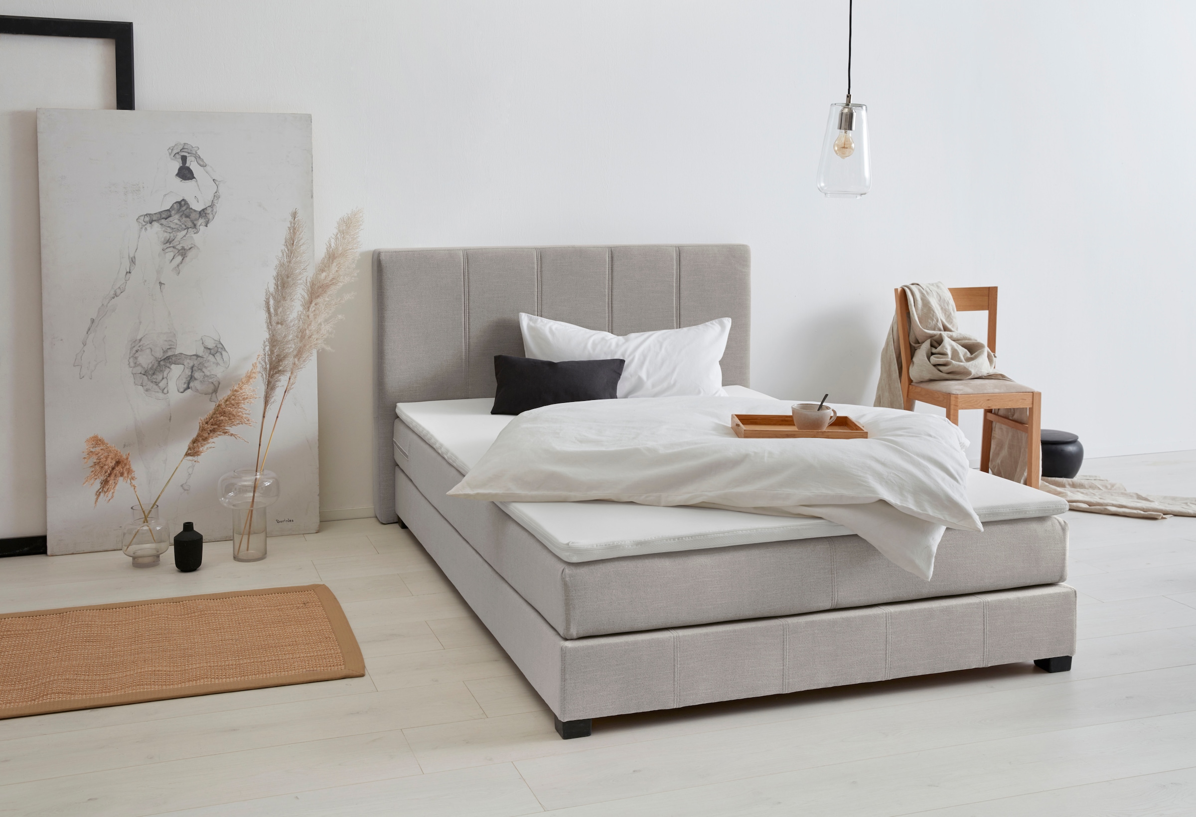 GOODproduct Boxspringbett »Peetu« Taschenfederkern-Matratze, in 4 Breiten und 4 Farben, incl. Topper