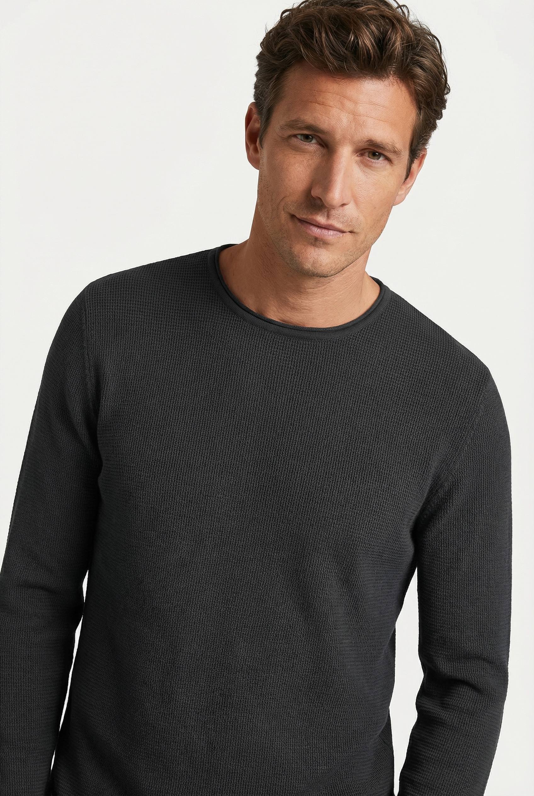 Image of Joop Jeans Rundhalspullover "Svenor" mit feinem Strukturmuster