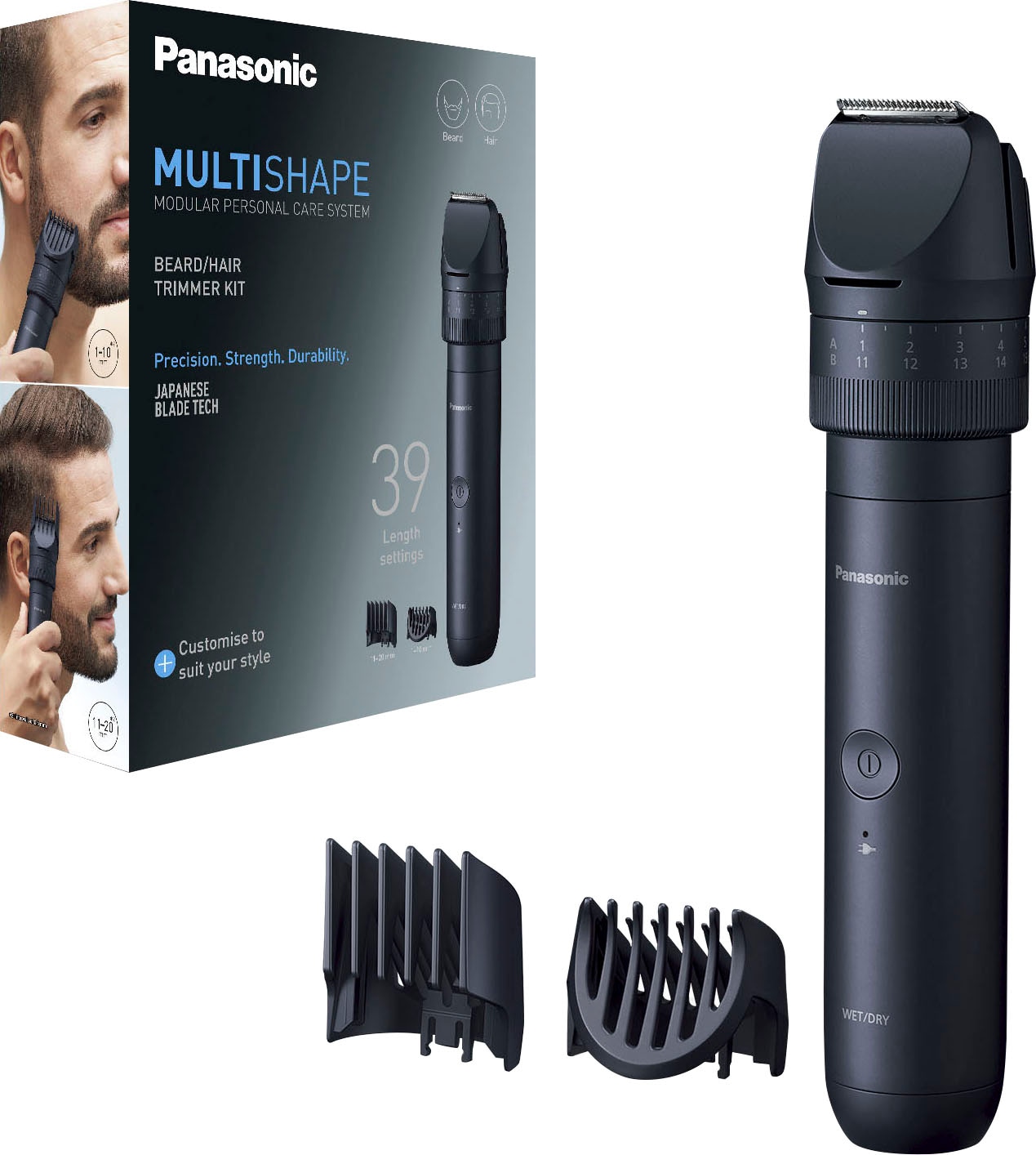 Image of Panasonic Haar- und Bartschneider "Multishape ER-CKN1-A301 Multifunktionstrimmer (NiMH-Akku)" 2 Aufsätze Starter Kit Bart & Haare
