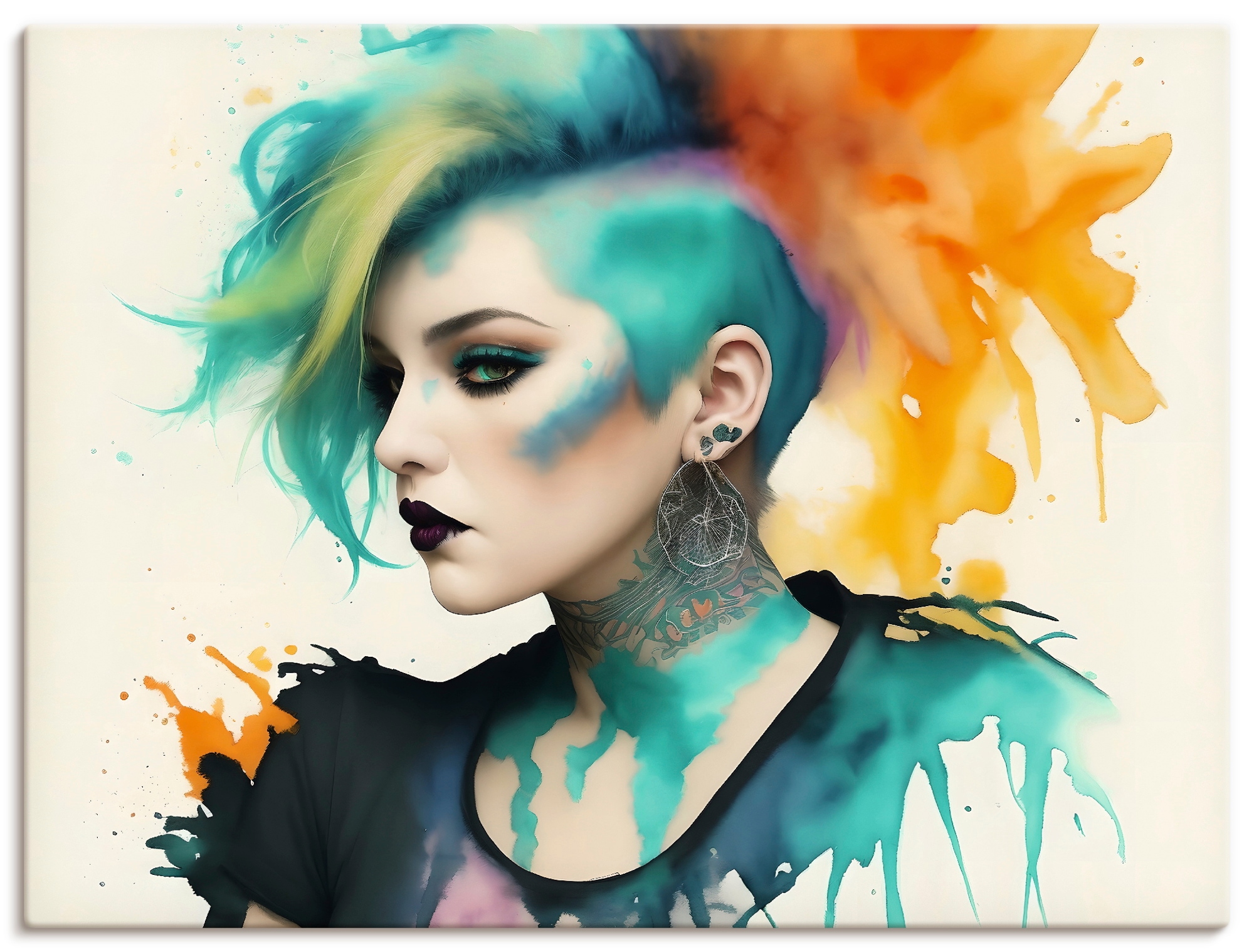Image of Artland Wandbild "Weiblicher Punk X" Bilder von Frauen 1 Stk. tlg. als Alubild, Leinwandbild, Poster, Wandaufkleber in verschied. Grössen