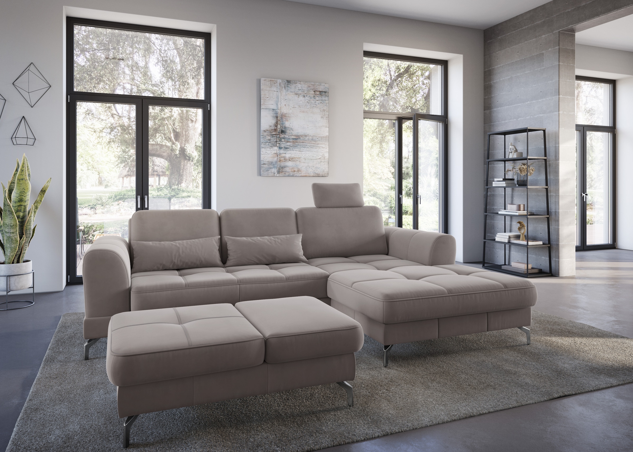 sit&more Hocker »Bendigo« mit Klappfunktion, Bodenfreiheit 12 cm, wahlweise in 2 Fussfarben