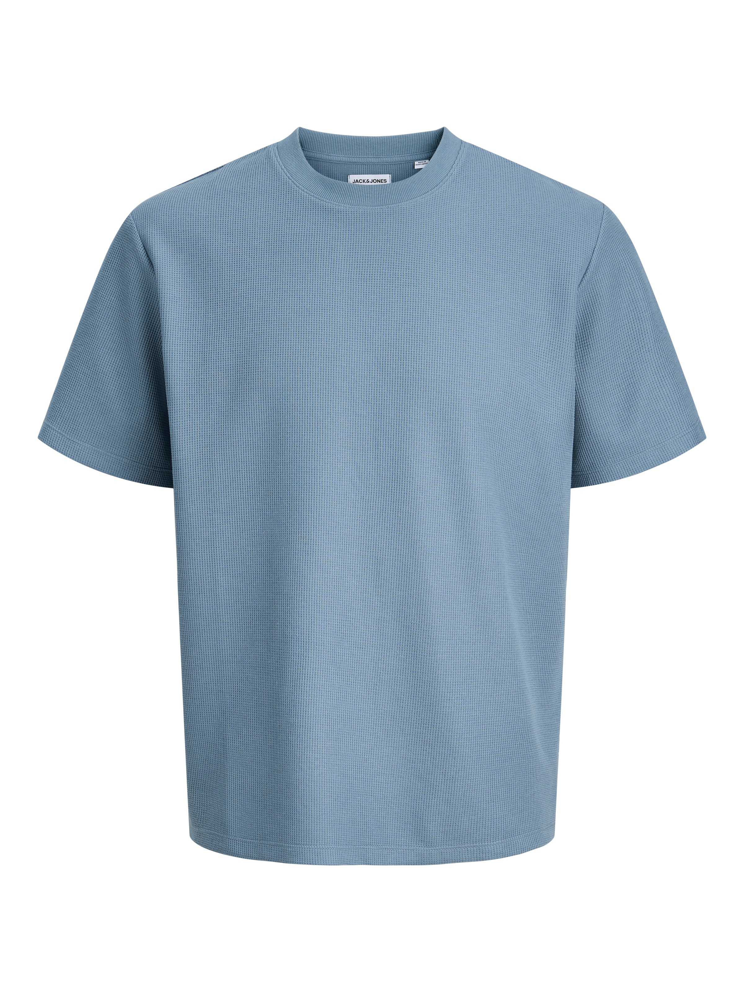 Jack & Jones Rundhalsshirt »JJEAUSTIN TEE SS NOOS« Materialmix, relaxed fit