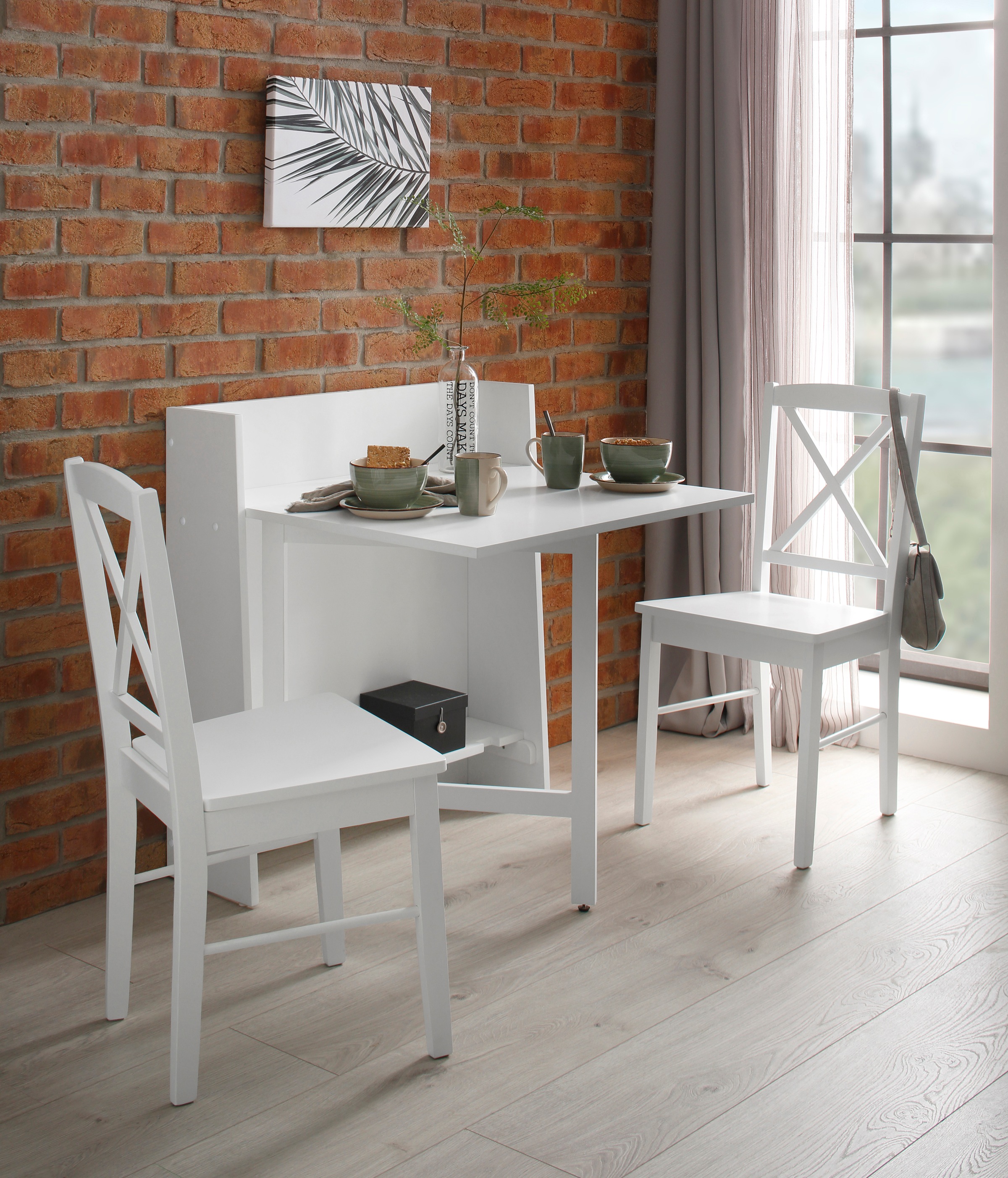 Image of GOODproduct Klapptisch "Dinant" im Landhaus-Stil gehalten, platzsparend, einklappbar, Breite 84 cm