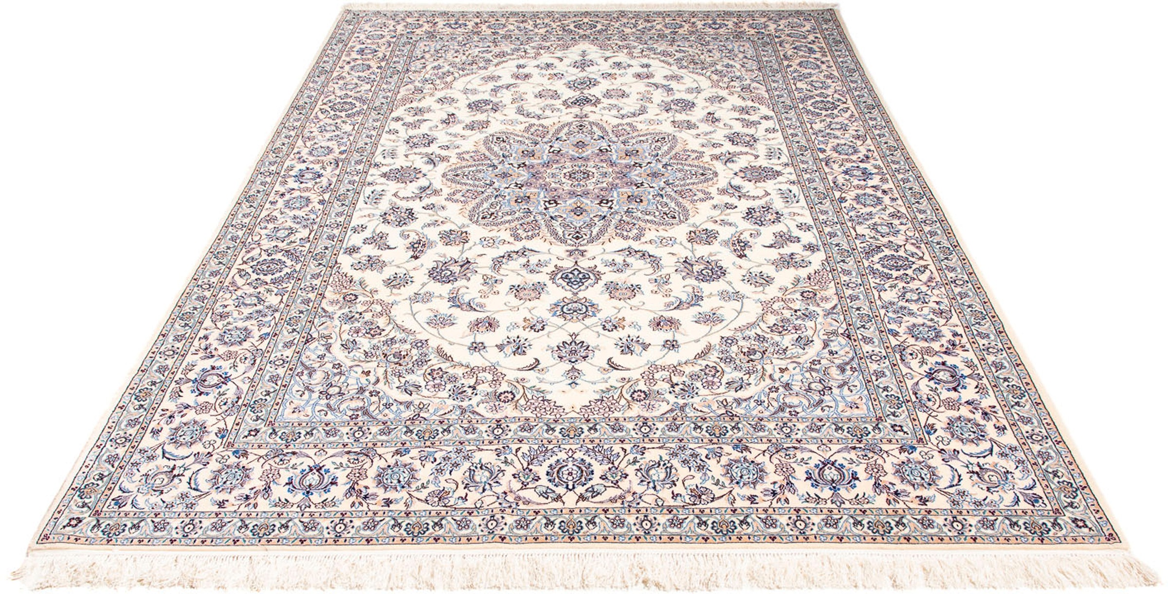 Image of morgenland Orientteppich »Perser - Nain - Premium - 269 x 174 cm - beige«, rechteckig, 6 mm Höhe, Wohnzimmer, Handgeknüpft, Einzelstück mit Zertifikat bei Ackermann Versand Schweiz