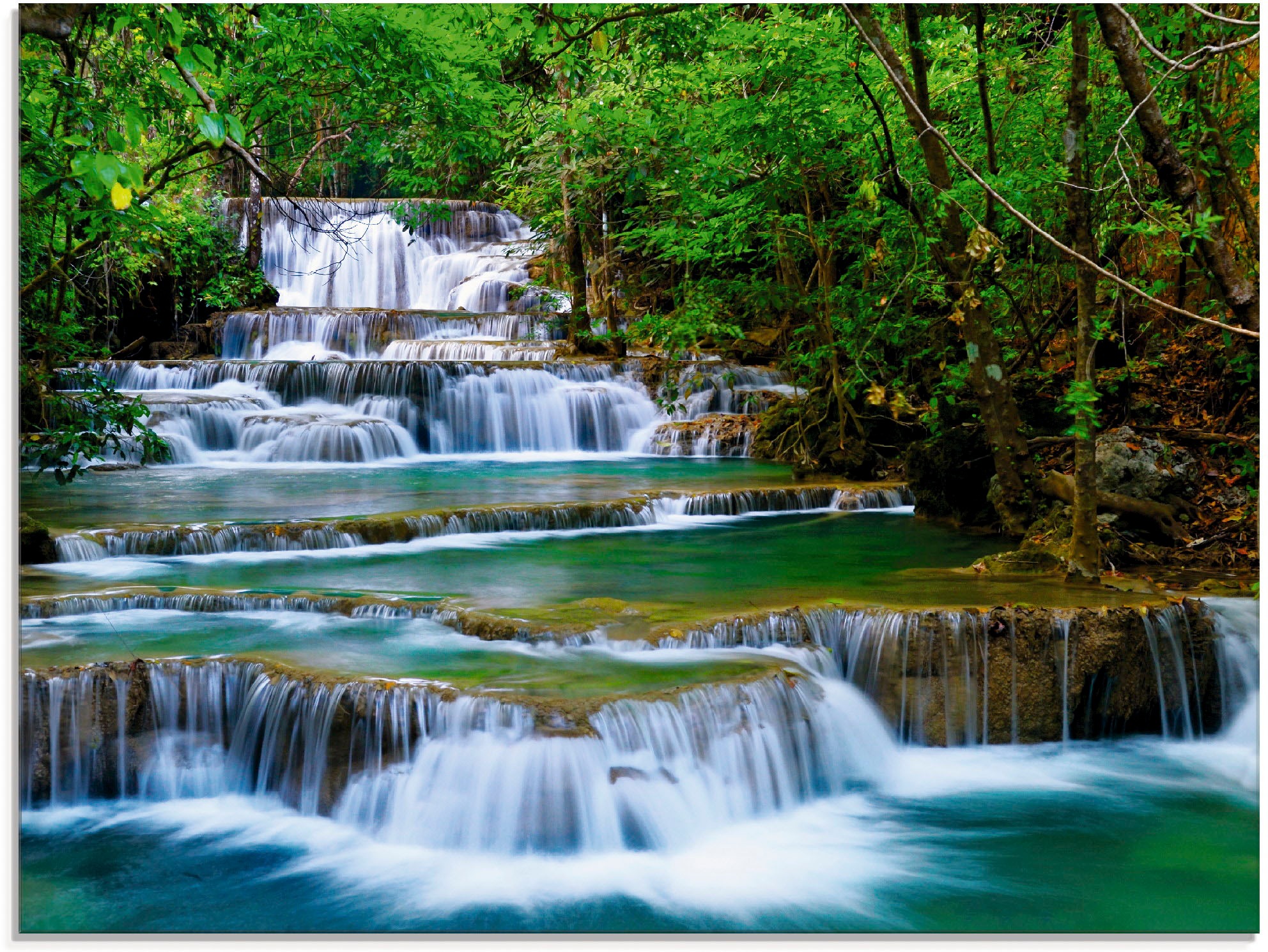 Artland Glasbild »Tiefen Wald Wasserfall«, Gewässer, (1 St.), in verschiedenen Grössen