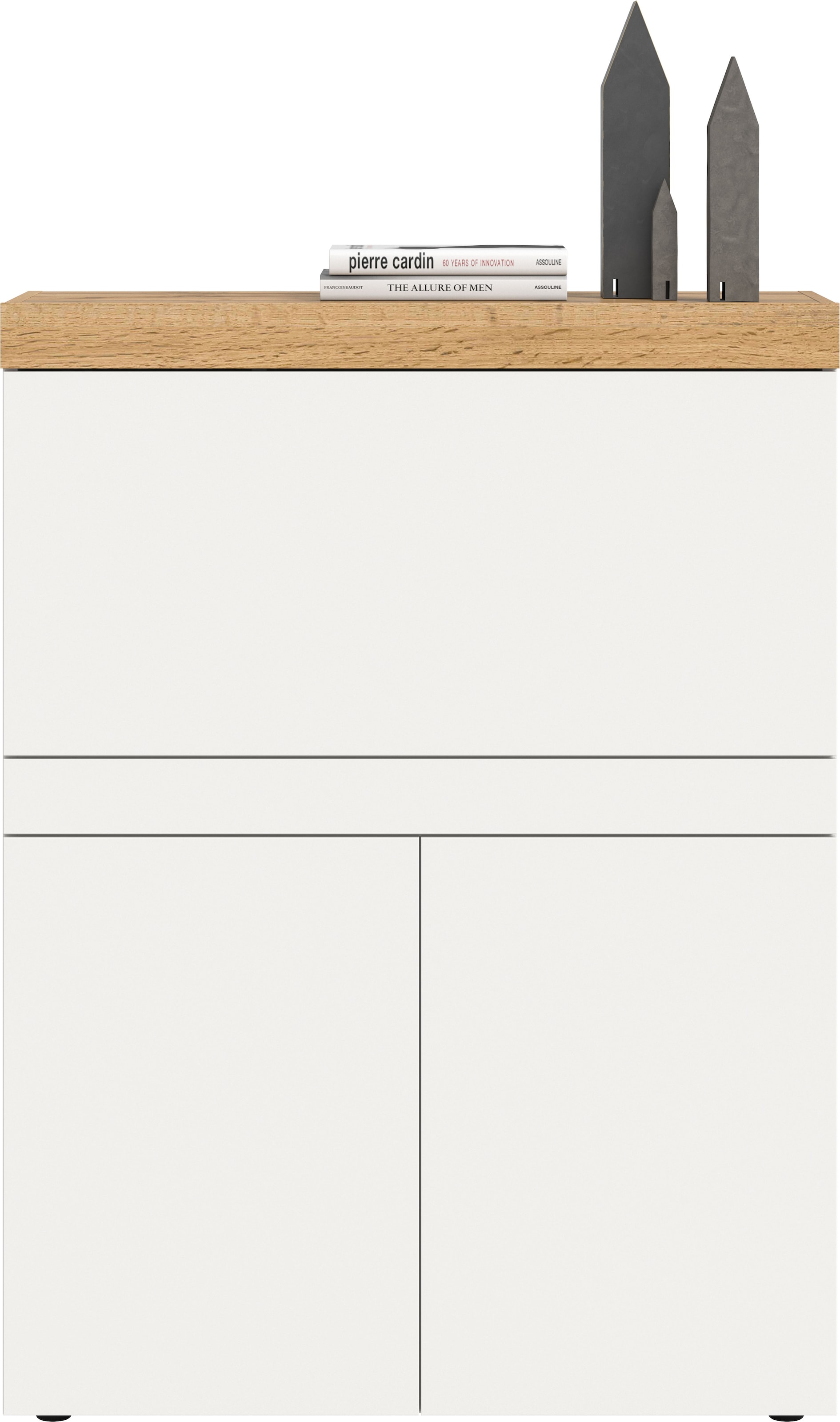 GOODproduct Secrétaire »MAMBO, Höhe 122cm, Home-Office-Schreibtisch, PC-Schrank« 2 Türen, 1Klappe, 7 Fächer, 1 Schubkasten, 3 höhenverstellbare Böden,  Multifunktional mit viel Stauraum, klappbare Tischfläche