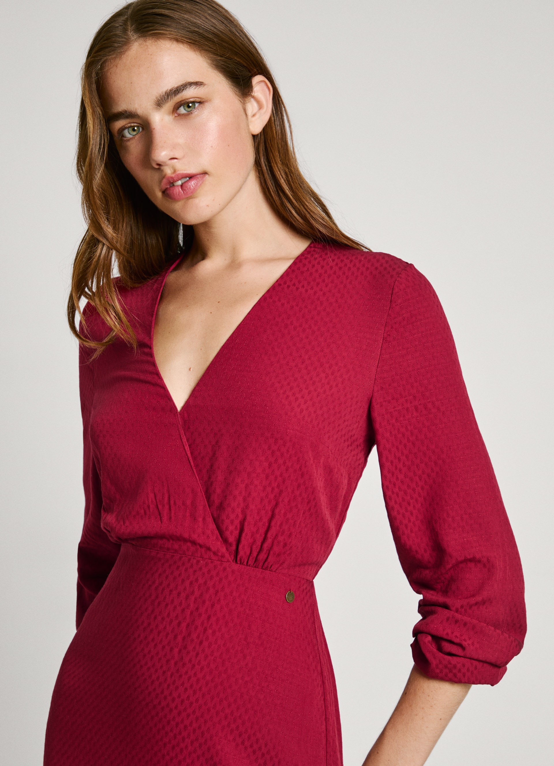 Pepe Jeans A-Linien-Kleid »KENDALL«, mit Volants und langen Ärmeln