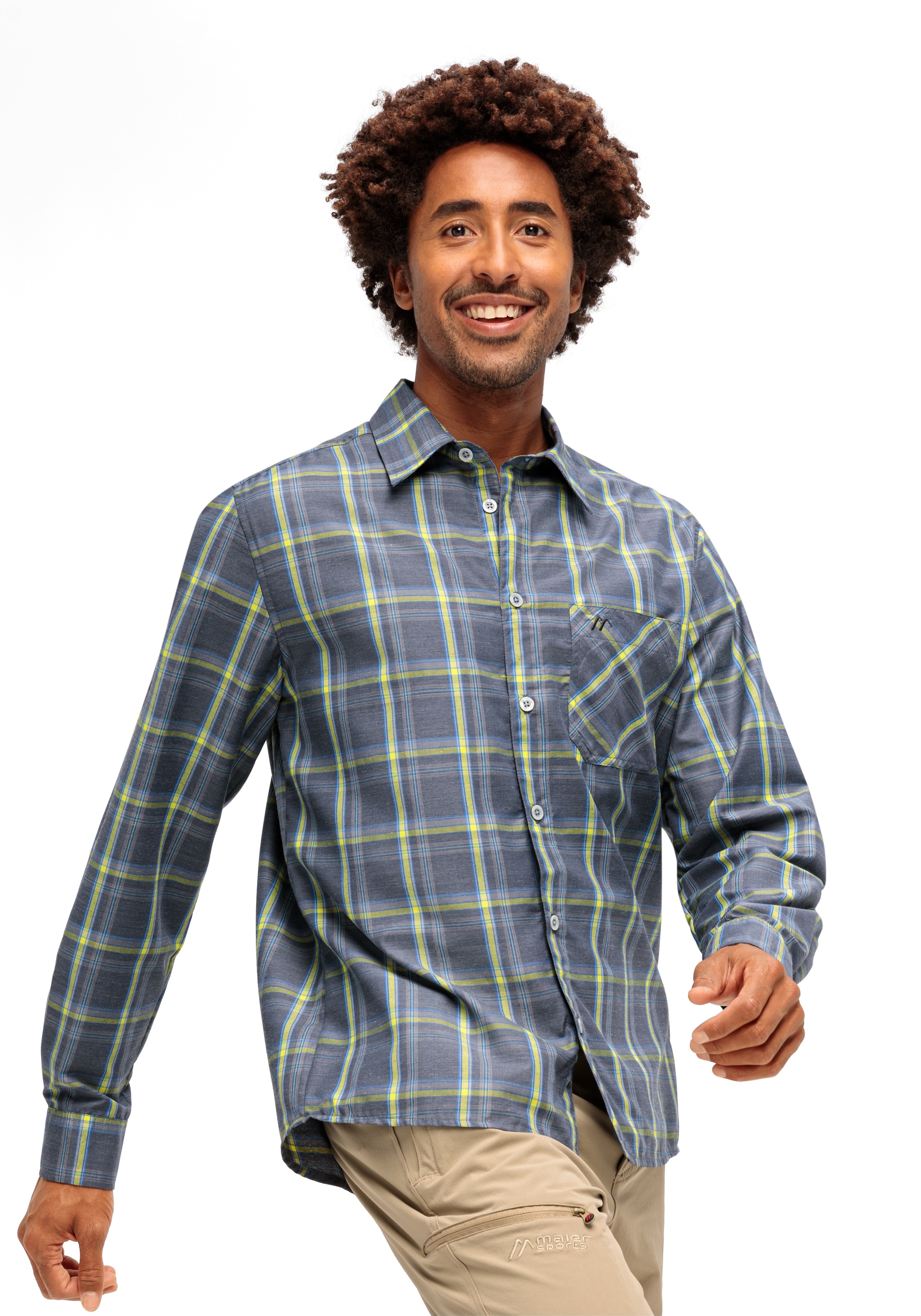 Maier Sports Funktionshemd »Claas«, Herren Hemd, langarm Karohemd für Outdoor und Freizeit