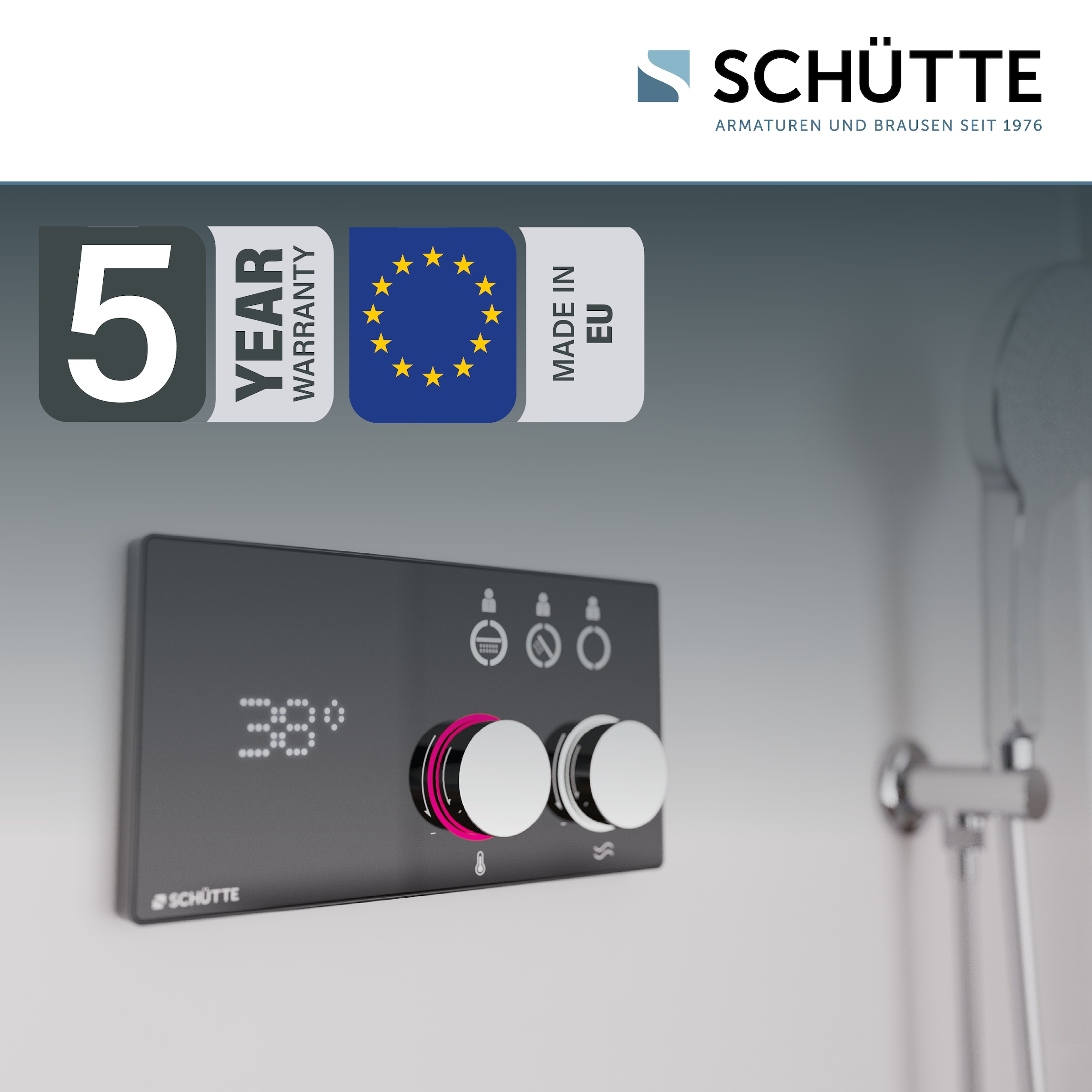 Schütte Duschsystem »AQUADOT« Überkopfbrauseset mit digitalem Duschsystem
