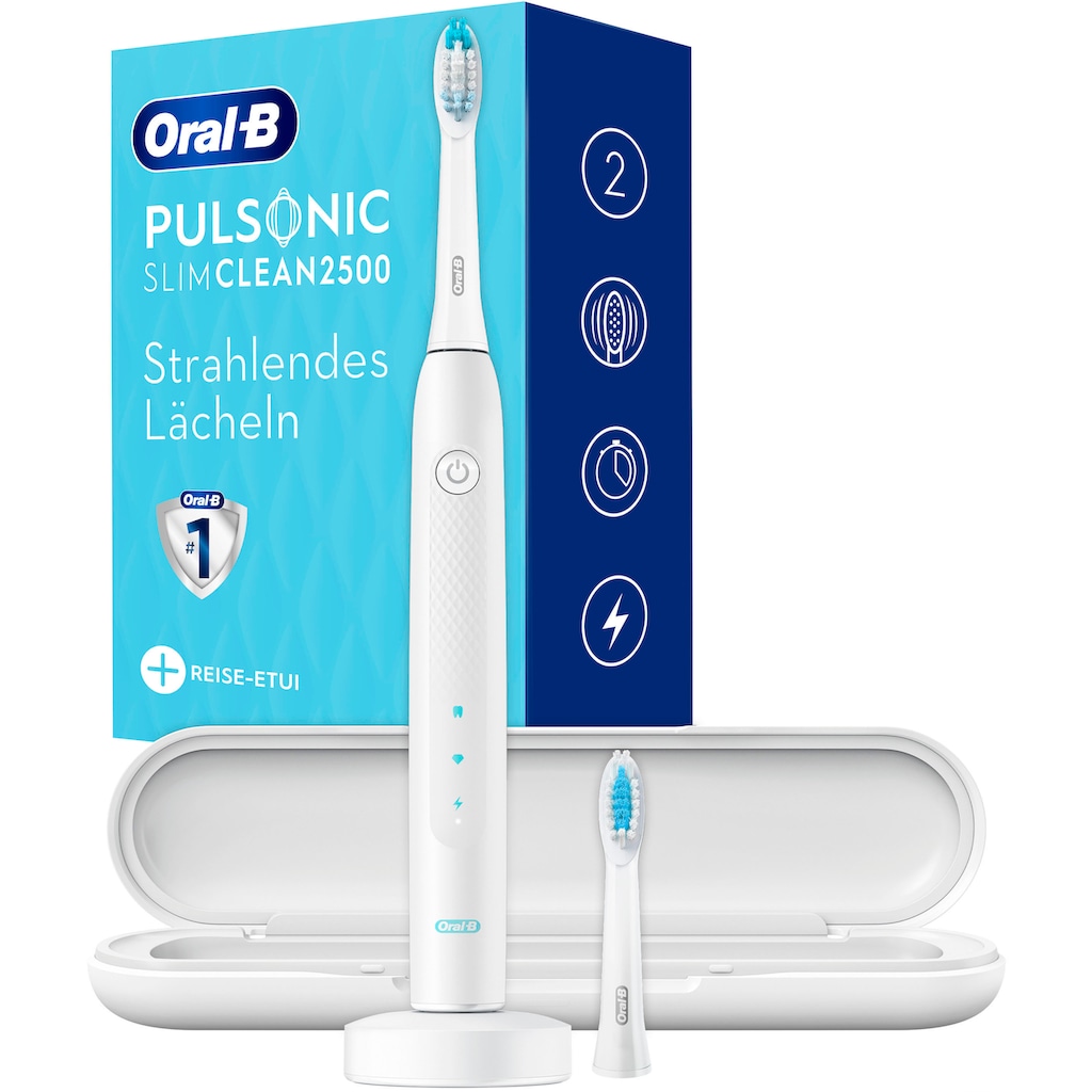 Oral-B Schallzahnbürste »Pulsonic Slim Clean 2500«, 2 St. Aufsteckbürsten