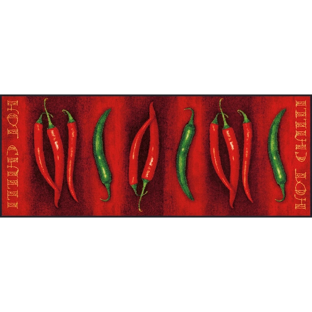 wash+dry by Kleen-Tex Küchenläufer »Hot Chili«, rechteckig, Motiv Chilli,  rutschhemmend, In- und Outdoor geeignet, waschbar, Küche bequem kaufen