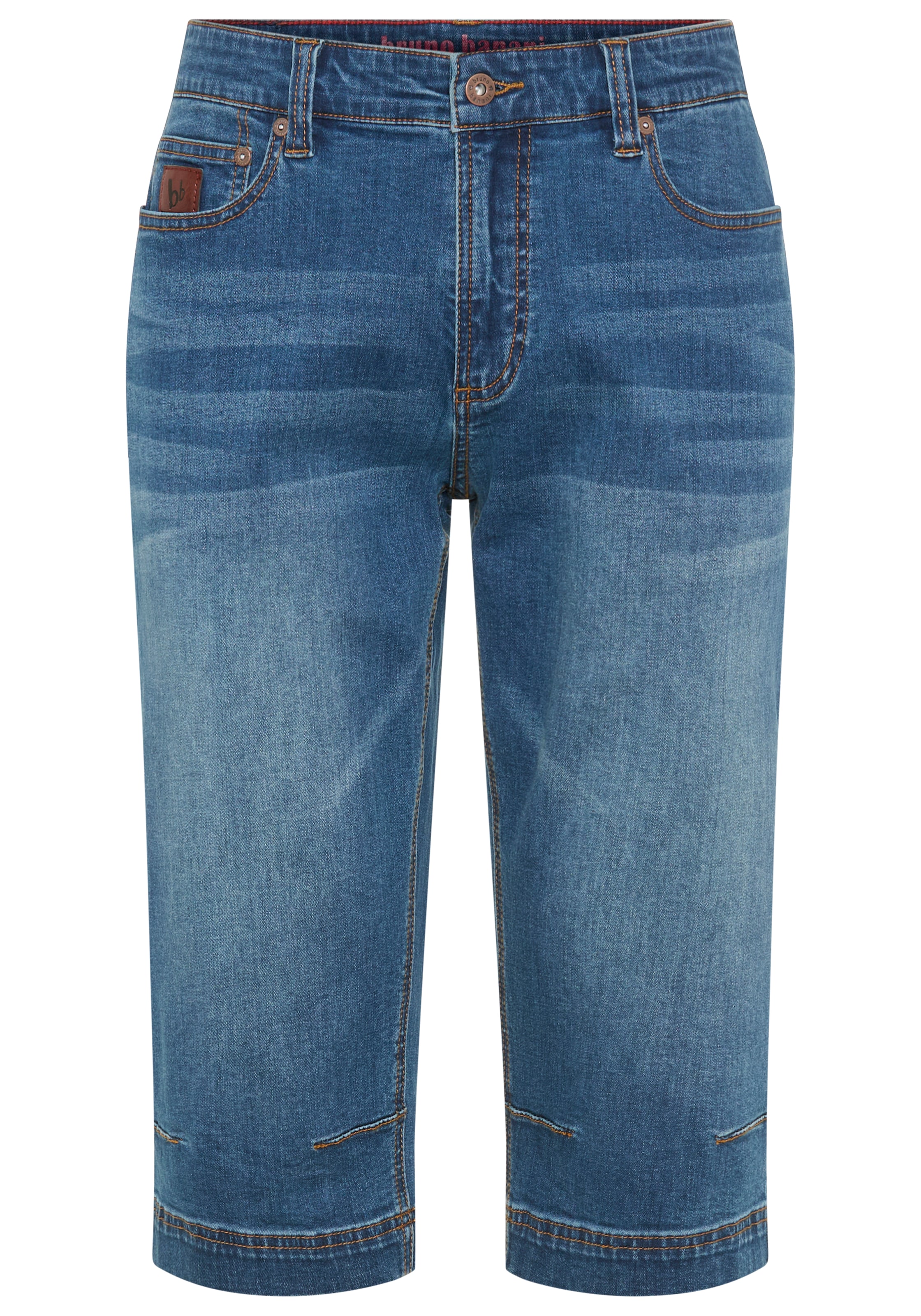 Bruno Banani Jeansbermudas Straight-Fit, normale Leibhöhe, aus elastischem Denim-Material