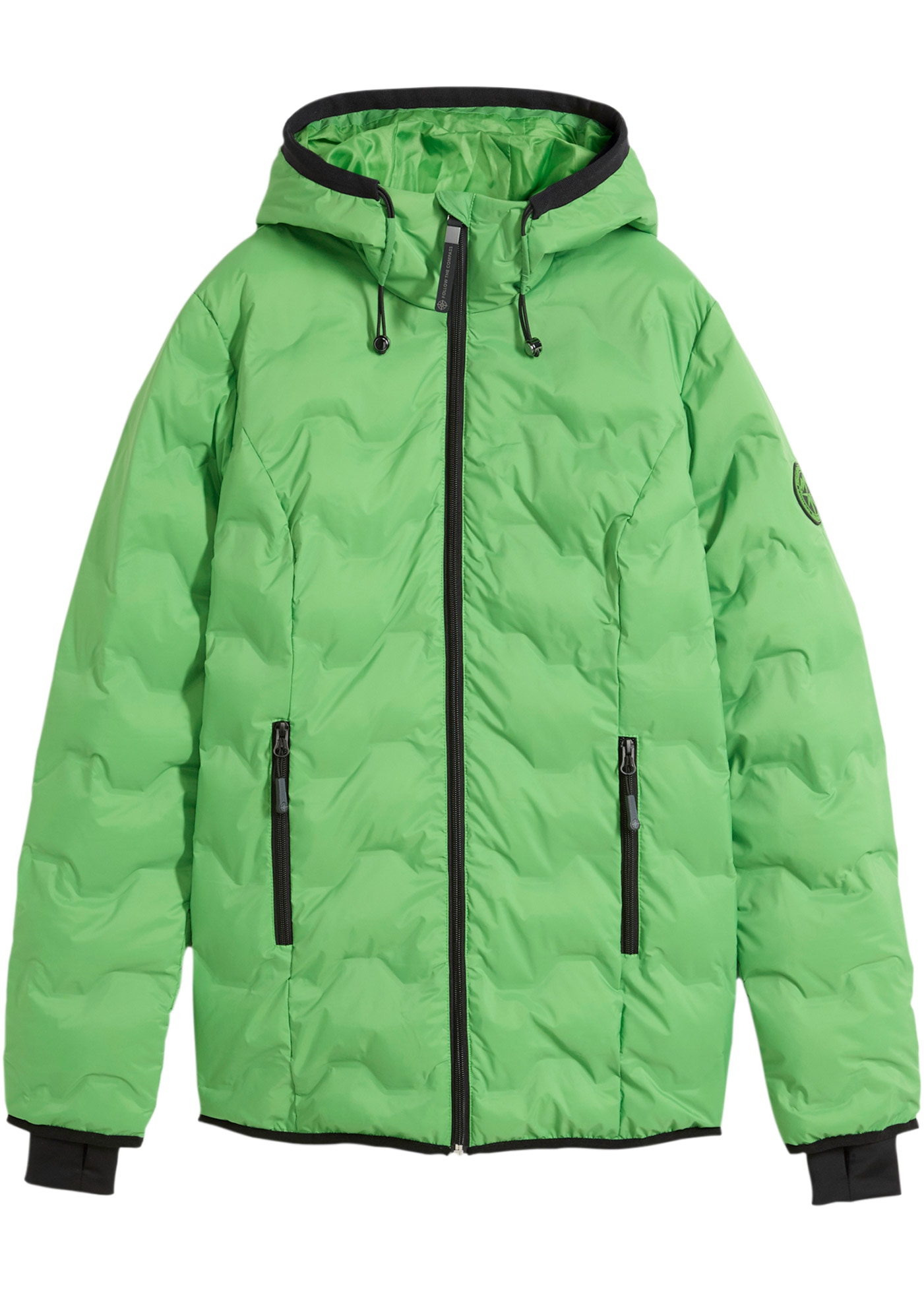 bonprix Funktionsjacke mit Kapuze ultraleichte Wattierung, Handy-Innentasche mit  Kabelausgang