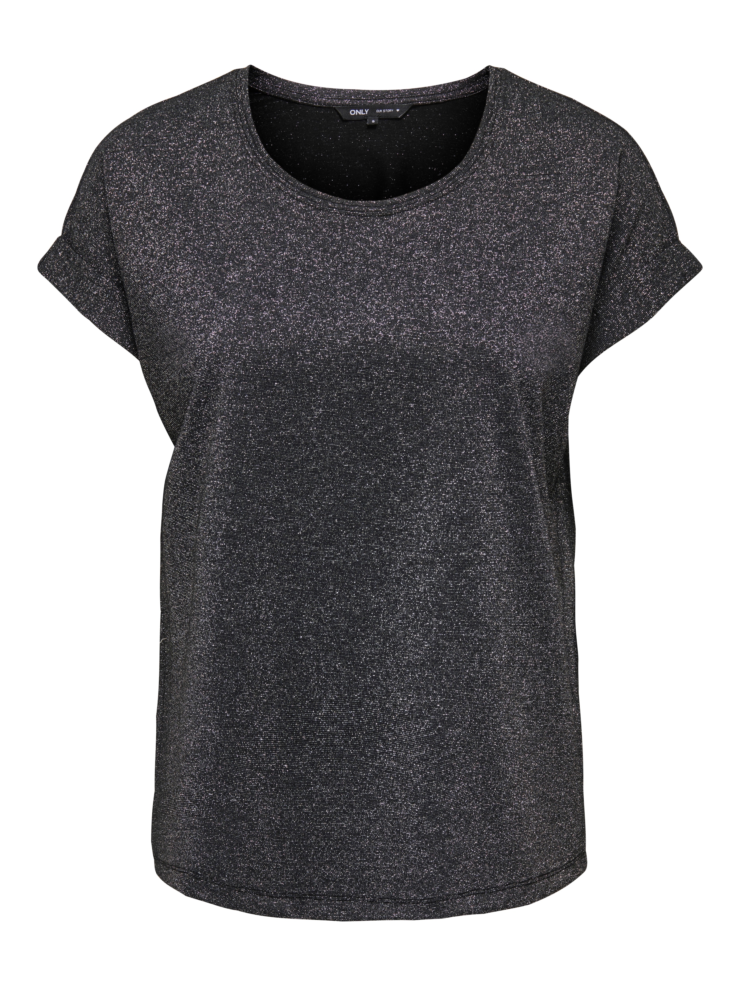 ONLY Kurzarmshirt »ONLMOSTER GLITTER S/S TOP NOOS JRS«, mit Glitzerdetail