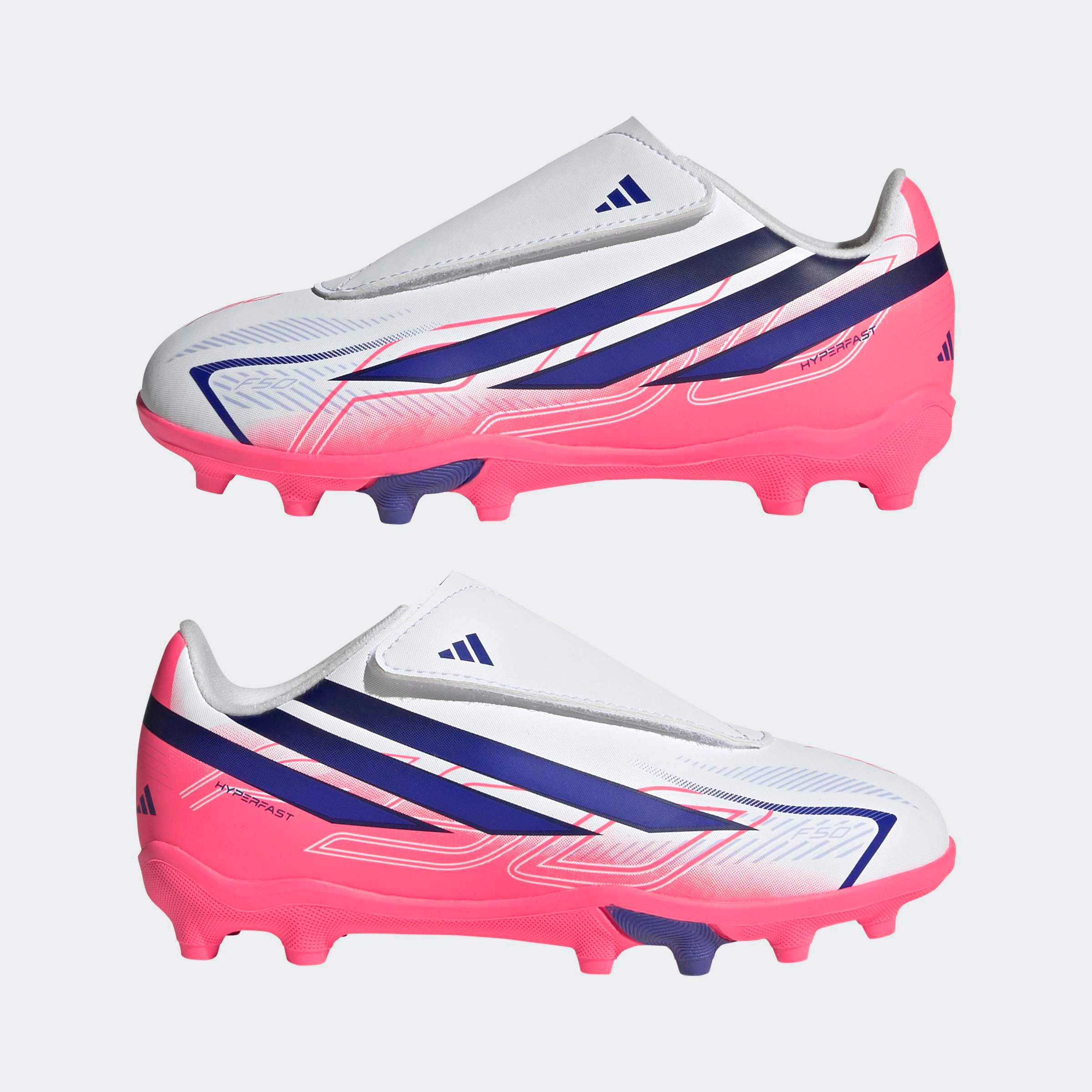 adidas Performance Chaussure de football »F50 HYPERFAST CLUB KIDS , NATURRASEN/GEMISCHTE BÖDEN, KLETTVERSCHLUSS«  adapté à de nombreux types de sols, pour adolescents et enfants