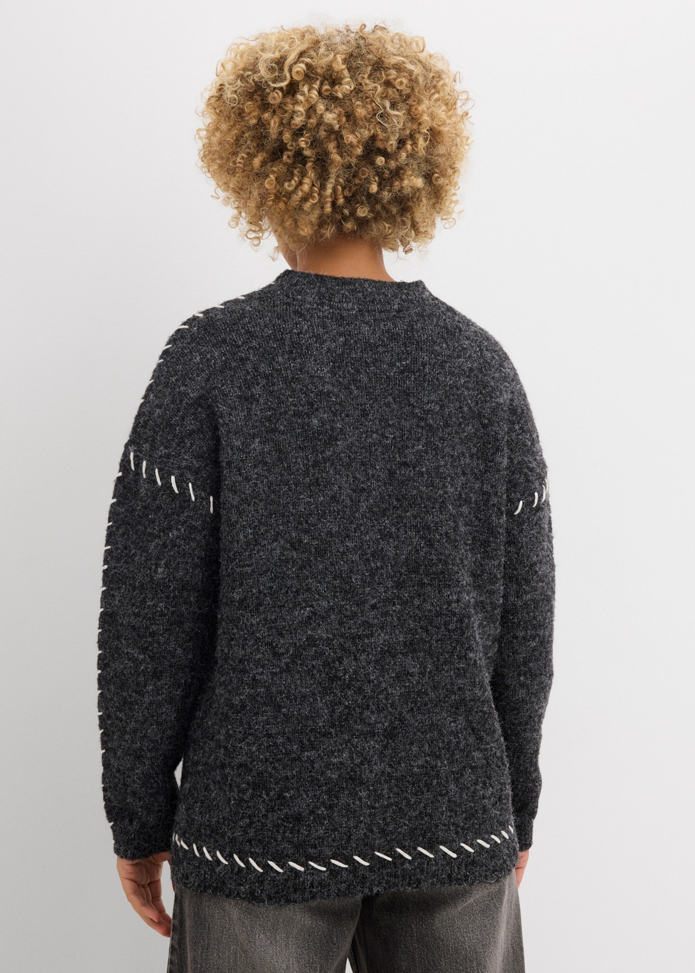 bonprix Longpullover mit hüftbedeckender Länge, Oversize-Passform