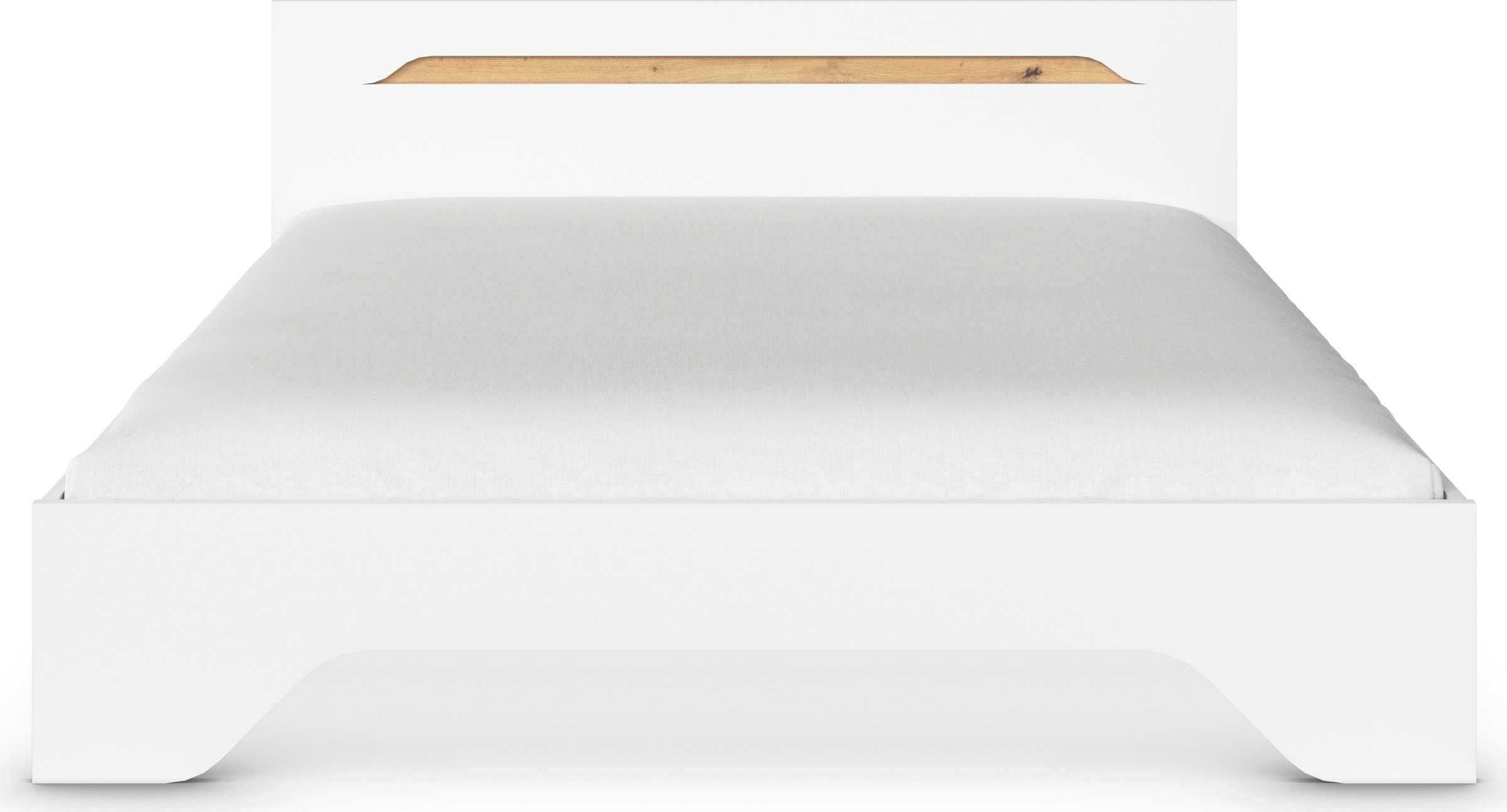 GOODproduct Bett »Doppelbett Holzbett Futonbett AGORDO« Liegefläche: 180x200 cm,  mit stilvoller Kopfteil-Absetzung in Eiche Artisan MADE IN GERMANY