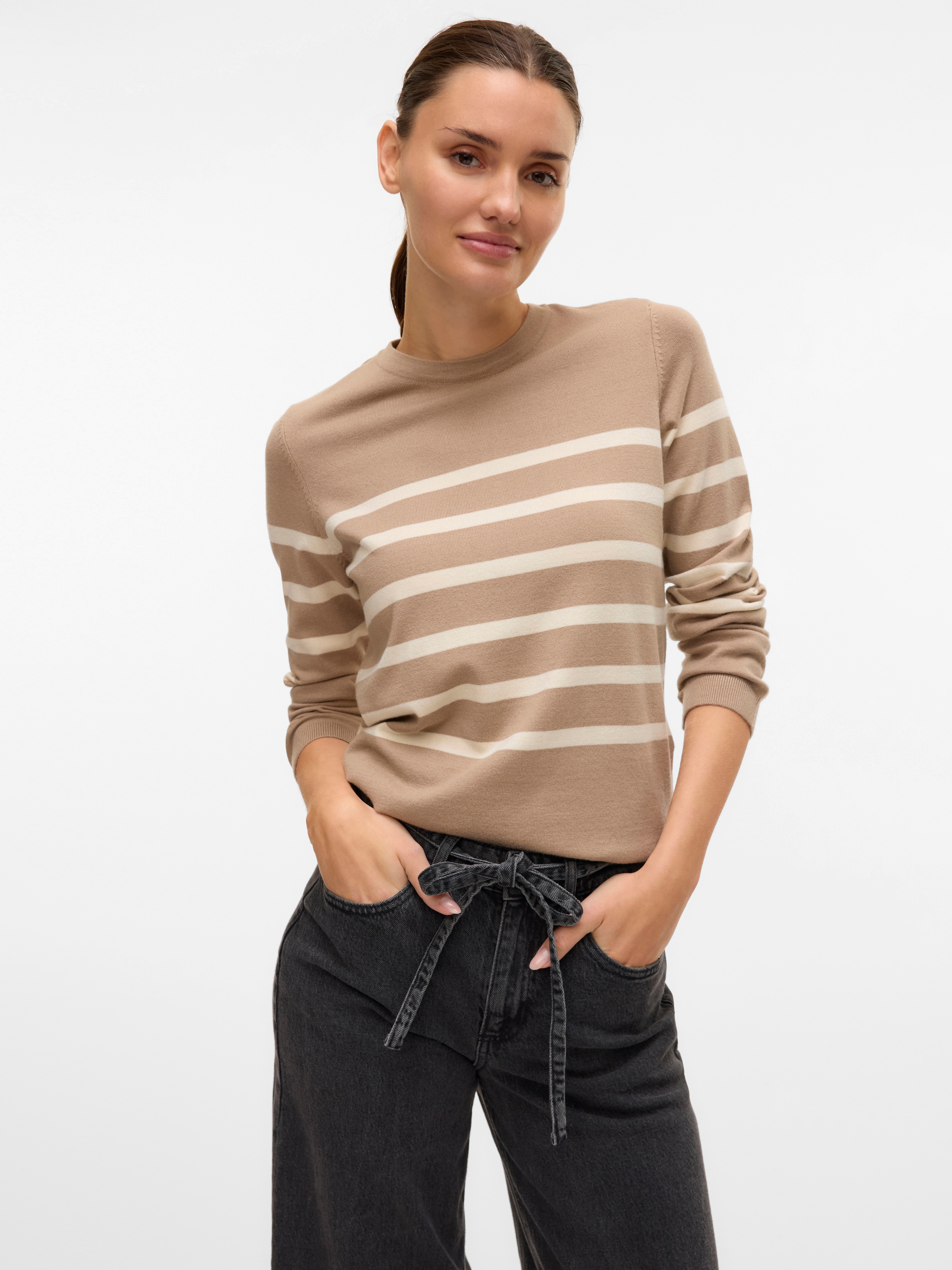 Image of Vero Moda Rundhalspullover "VMSABA PLAIN LS O-NECK PULLOVER GA NOOS"