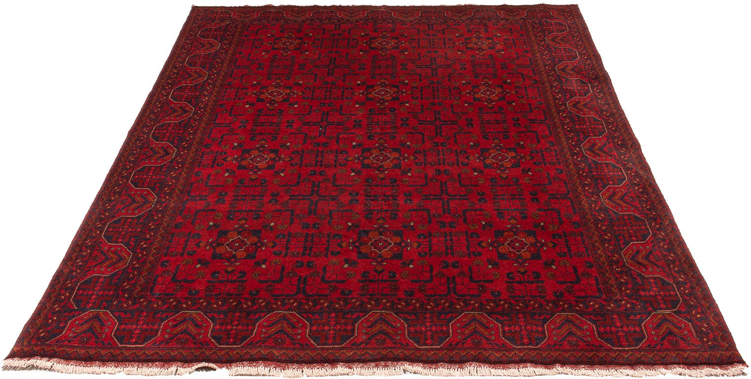 Image of morgenland Orientteppich »Afghan - Kunduz - 230 x 177 cm - dunkelrot«, rechteckig, 7 mm Höhe, Wohnzimmer, Handgeknüpft, Einzelstück mit Zertifikat bei Ackermann Versand Schweiz
