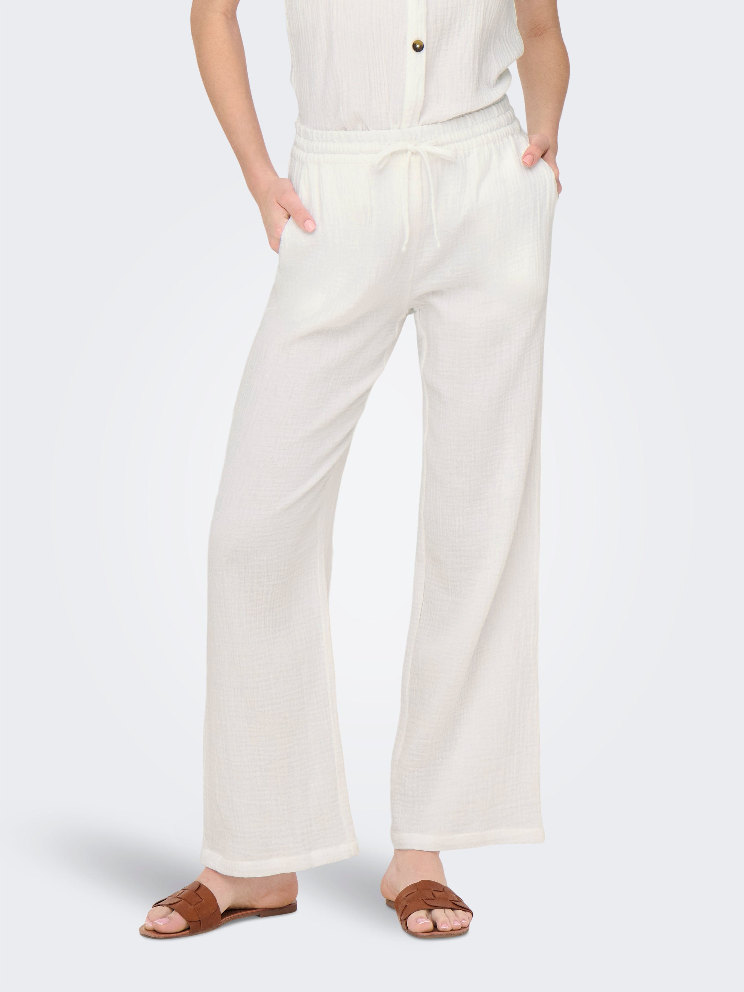 JDY Schlupfhose »JDYTHEIS LIFE WIDE PANT WVN NOOS«, Sommerhose, aus Musselin