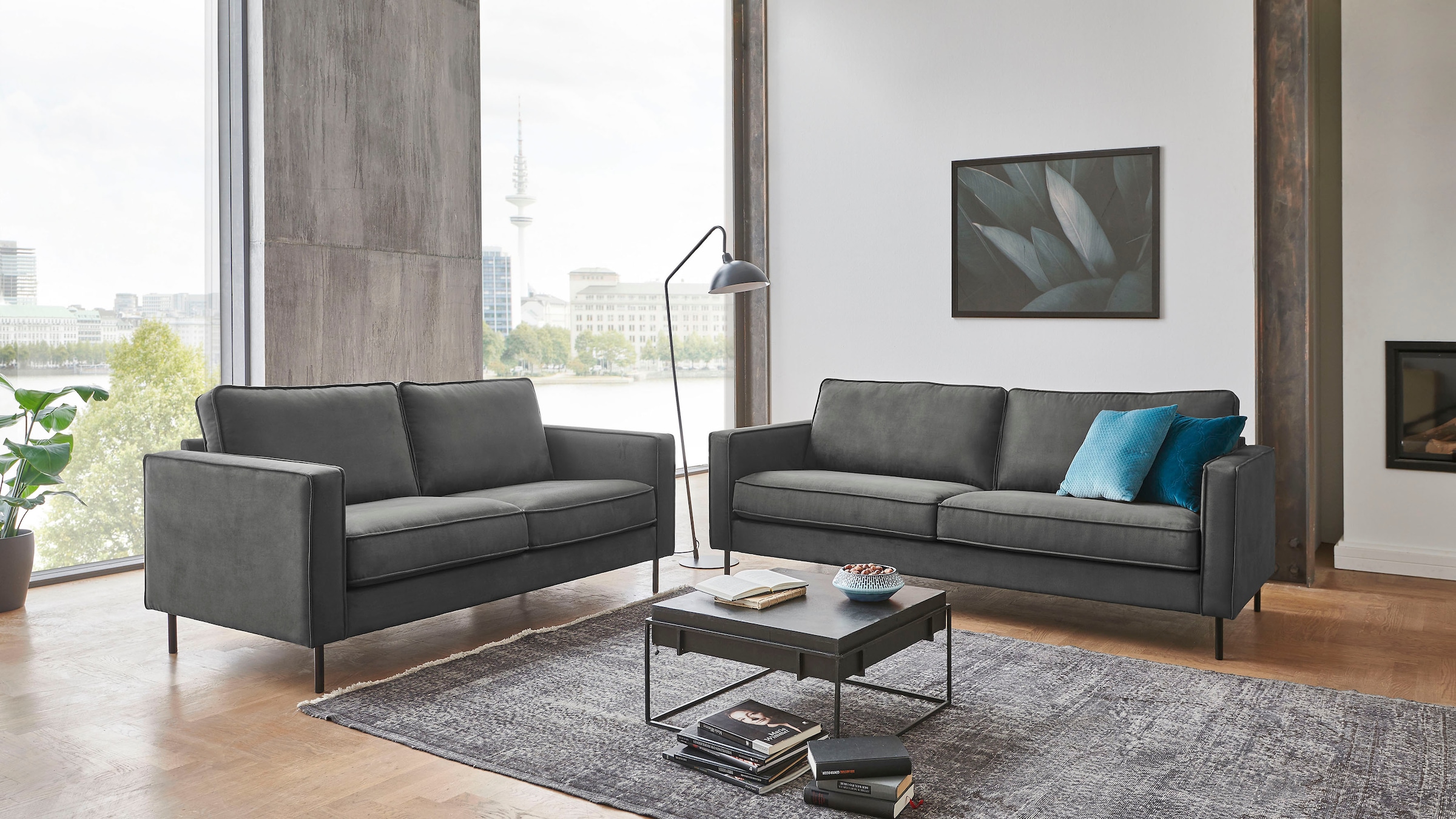 ATLANTIC home collection 2-Sitzer »Weston«, im skandinavischem Stil, mit Wellenunterfederung
