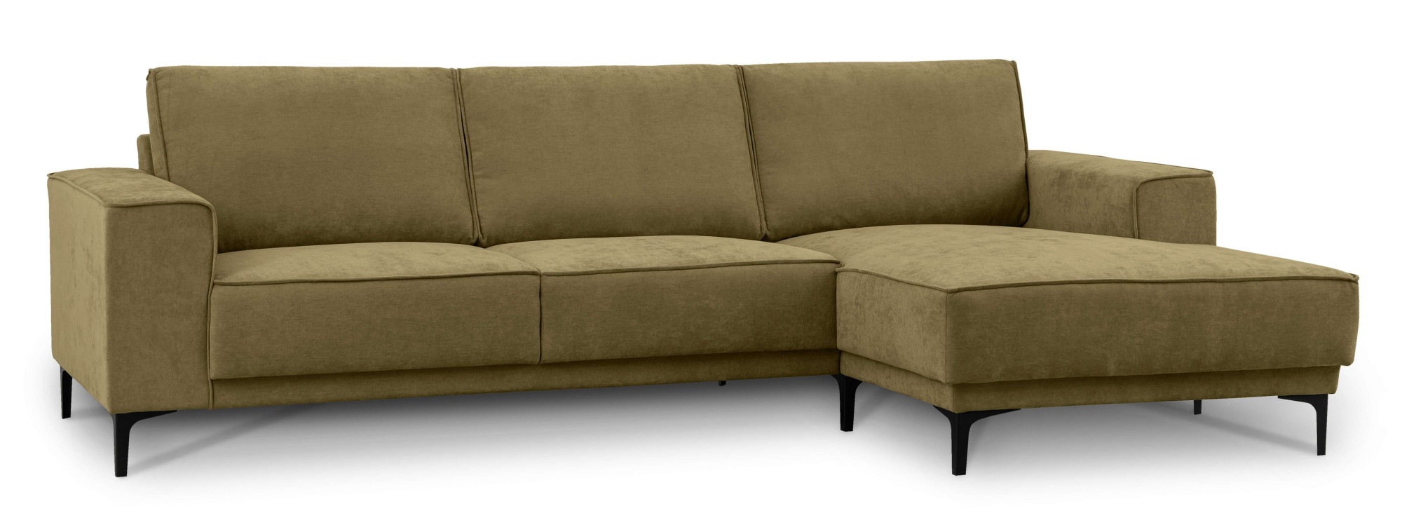 Places of Style Ecksofa »Polsterecke Oland, Struktur, Flachgewebe, Luxus-Microfaser, Boucle«, L-Form, 280 cm, Wellenunterfederung, Skandi-Design, Metallfüsse