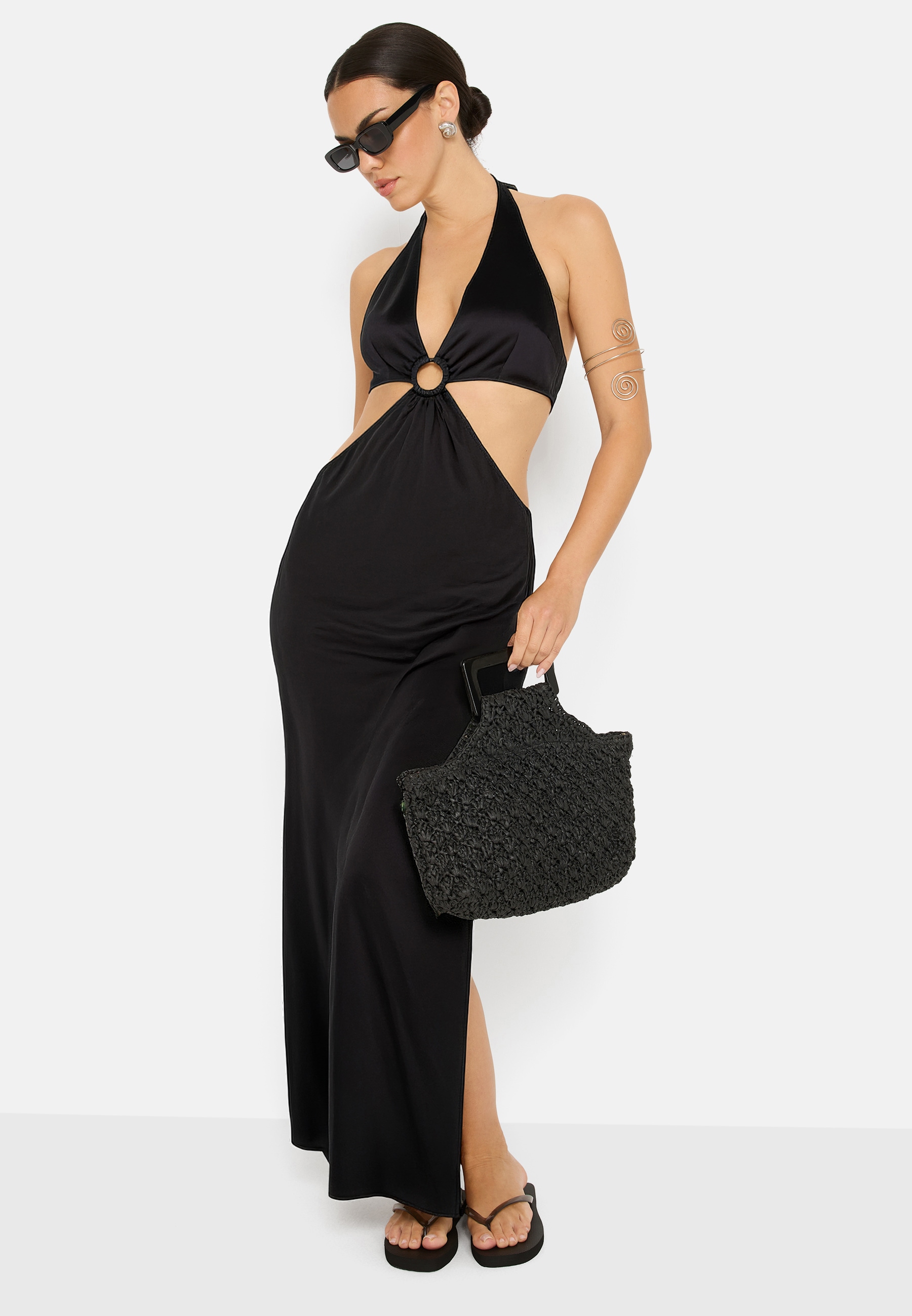 LSCN by LASCANA Robe dos-nu avec découpes, robe longue