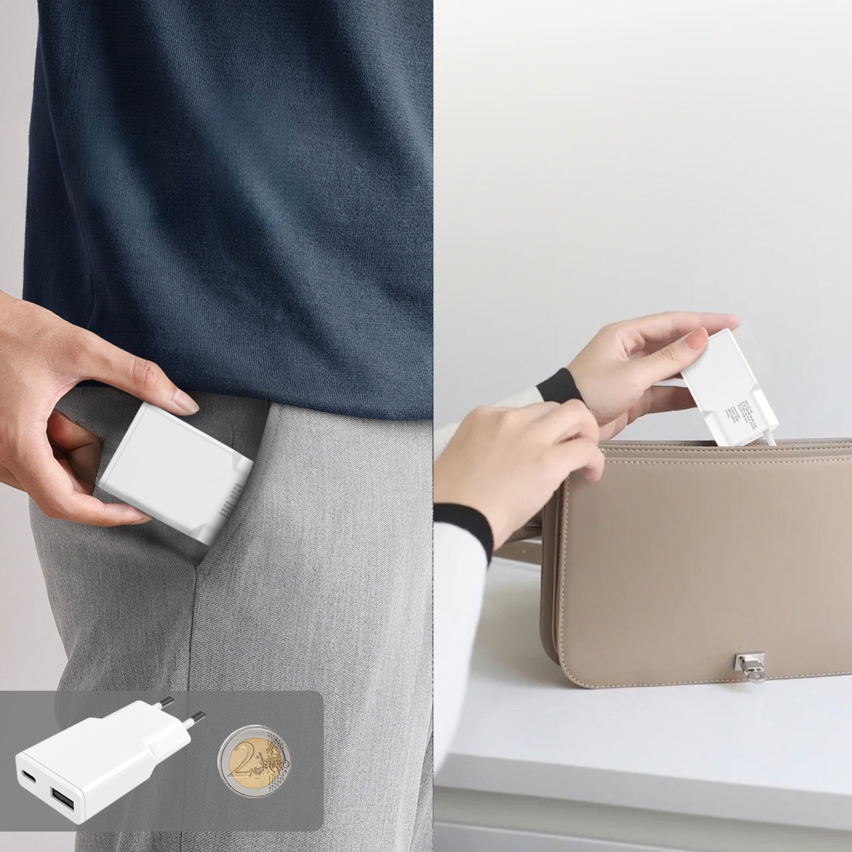 4smarts Schnelllade-Gerät »PDPlug Duos Slim 20W GaN 1x USB-C+1x USB-A«