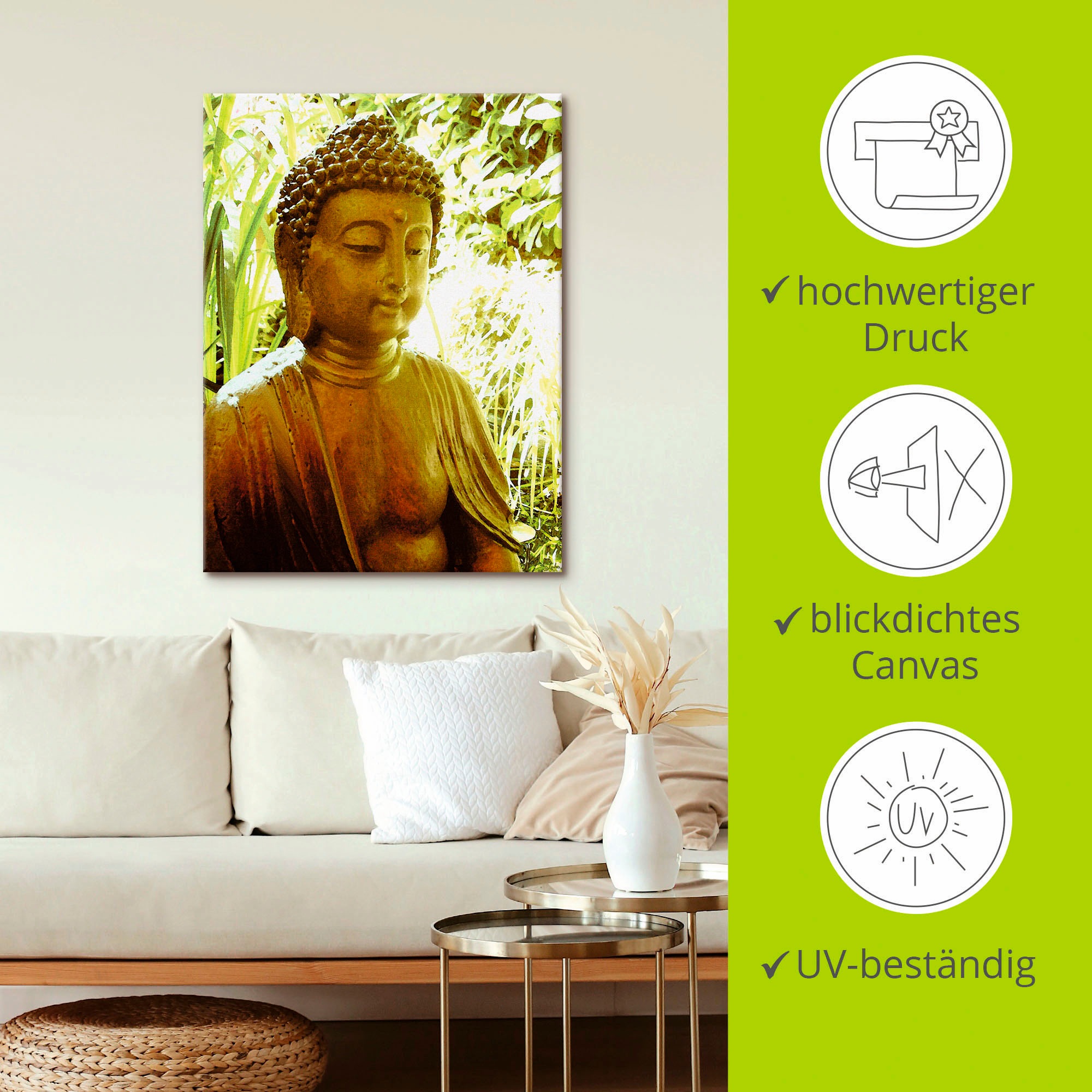 Artland Wandbild »Die Seele von Buddha«, Religion, (1 St.), als Leinwandbild, Poster, Wandaufkleber in verschied. Grössen