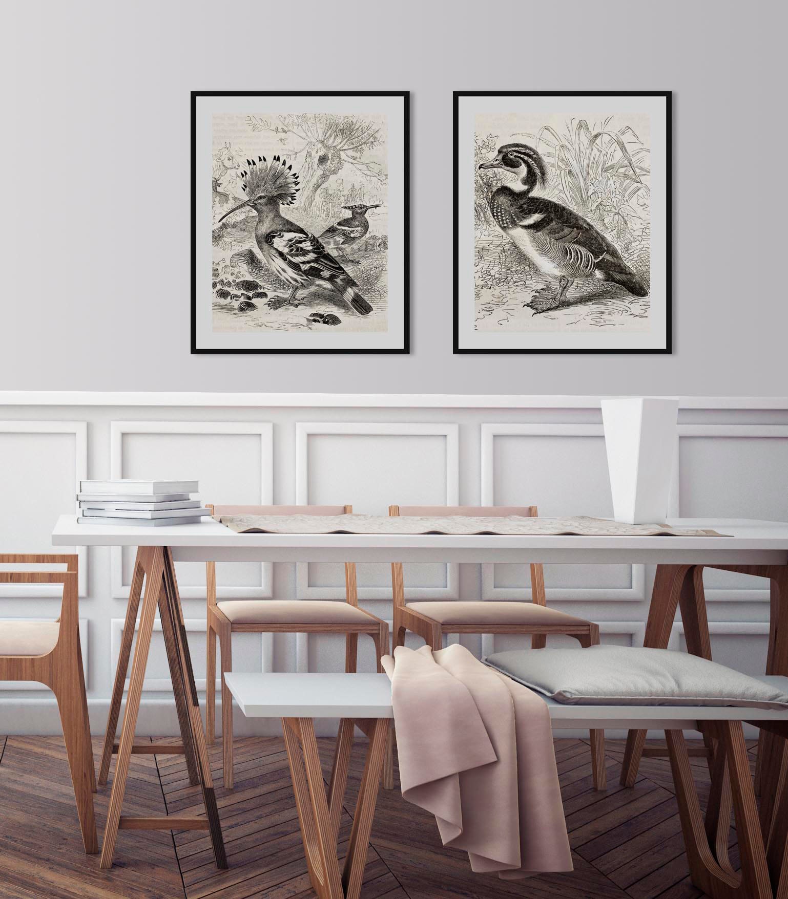 Image of queence Bild "Ferdinand" Kunst Vogelbilder Vögel historische Ereignisse 1 Stk. tlg. HD Premium Poster-Druck inkl. Holzrahmen