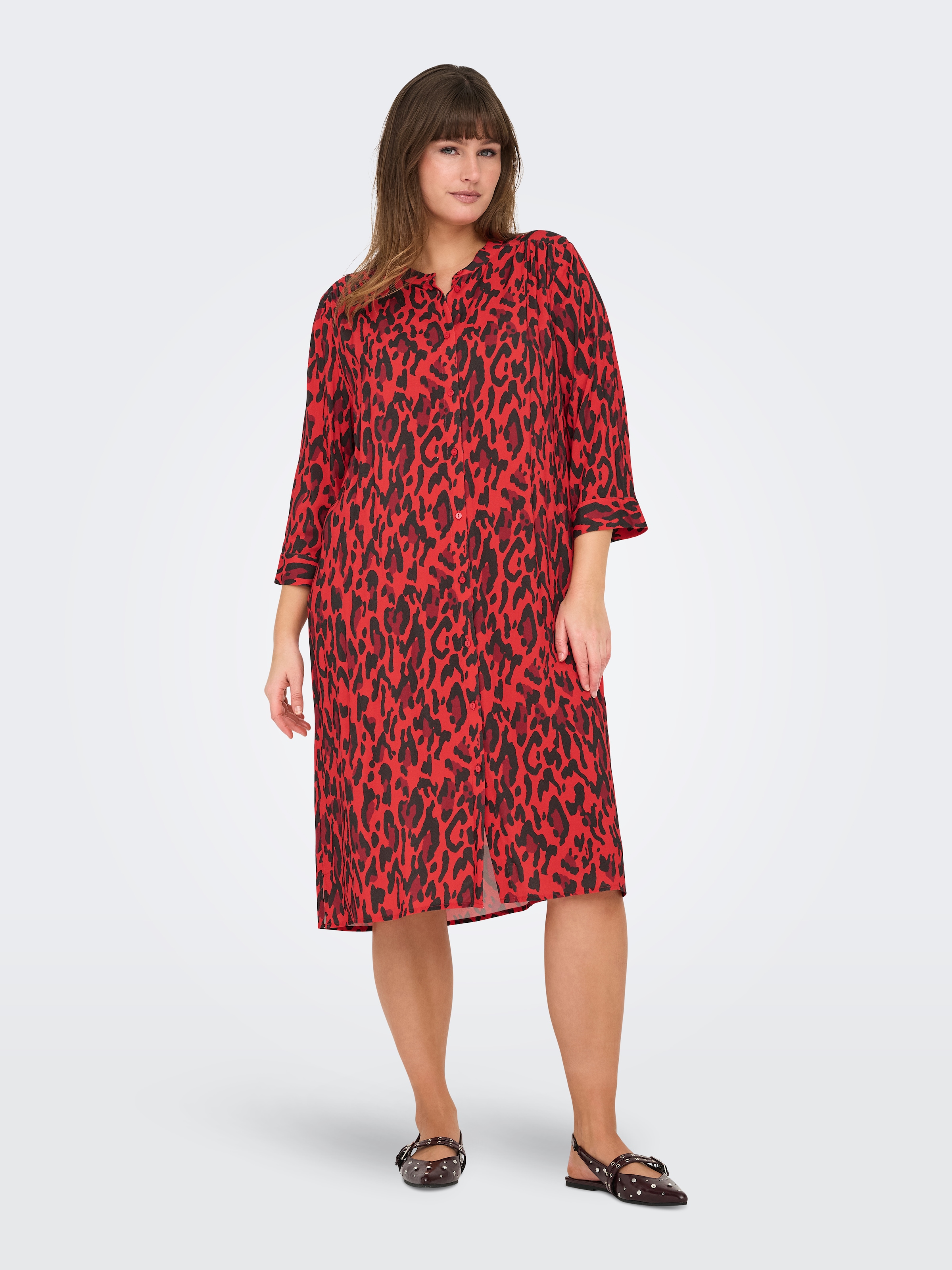 ONLY CARMAKOMA Druckkleid »CARHARMONY LIFE 3/4 BLK DRESS AOP BS«