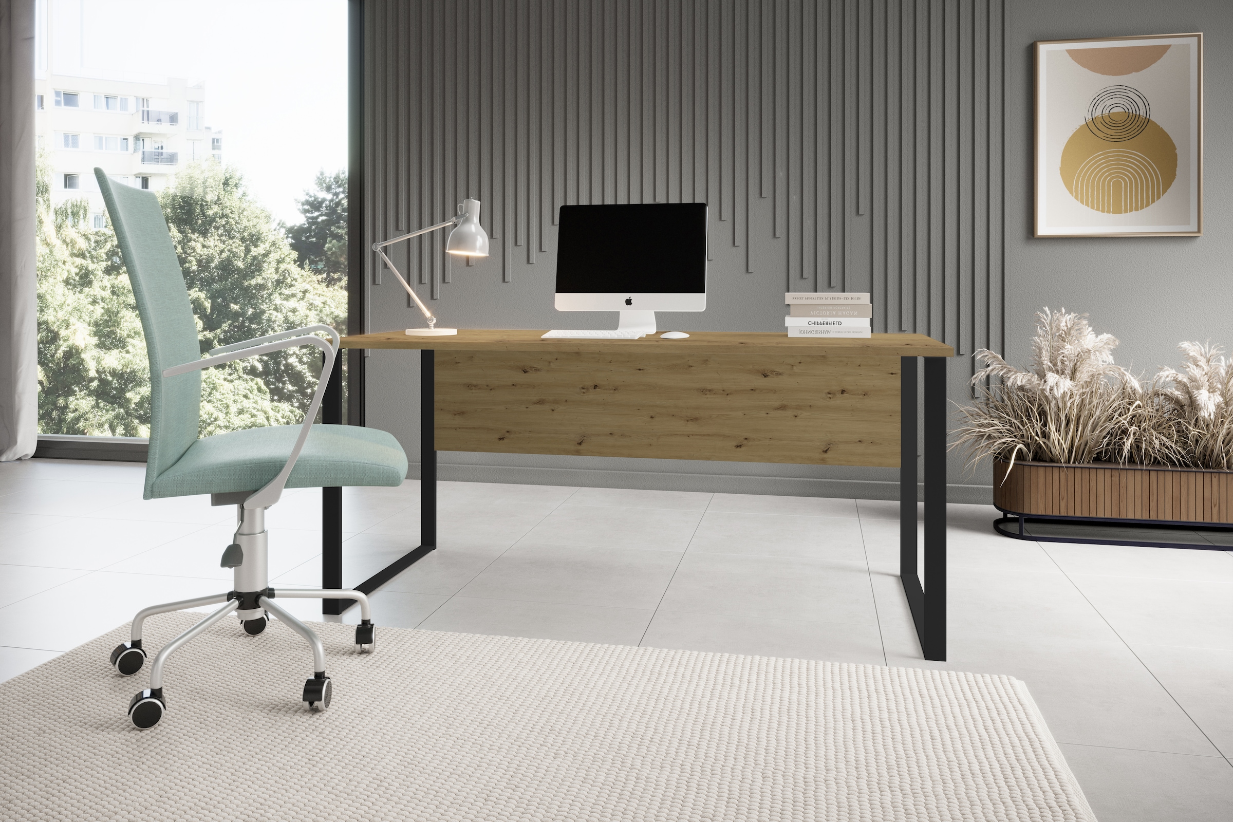 BEGA OFFICE Schreibtisch »Amanda« 1 Stk. tlg. Kabeldurchlass, Metallkufen, Breite 170 cm