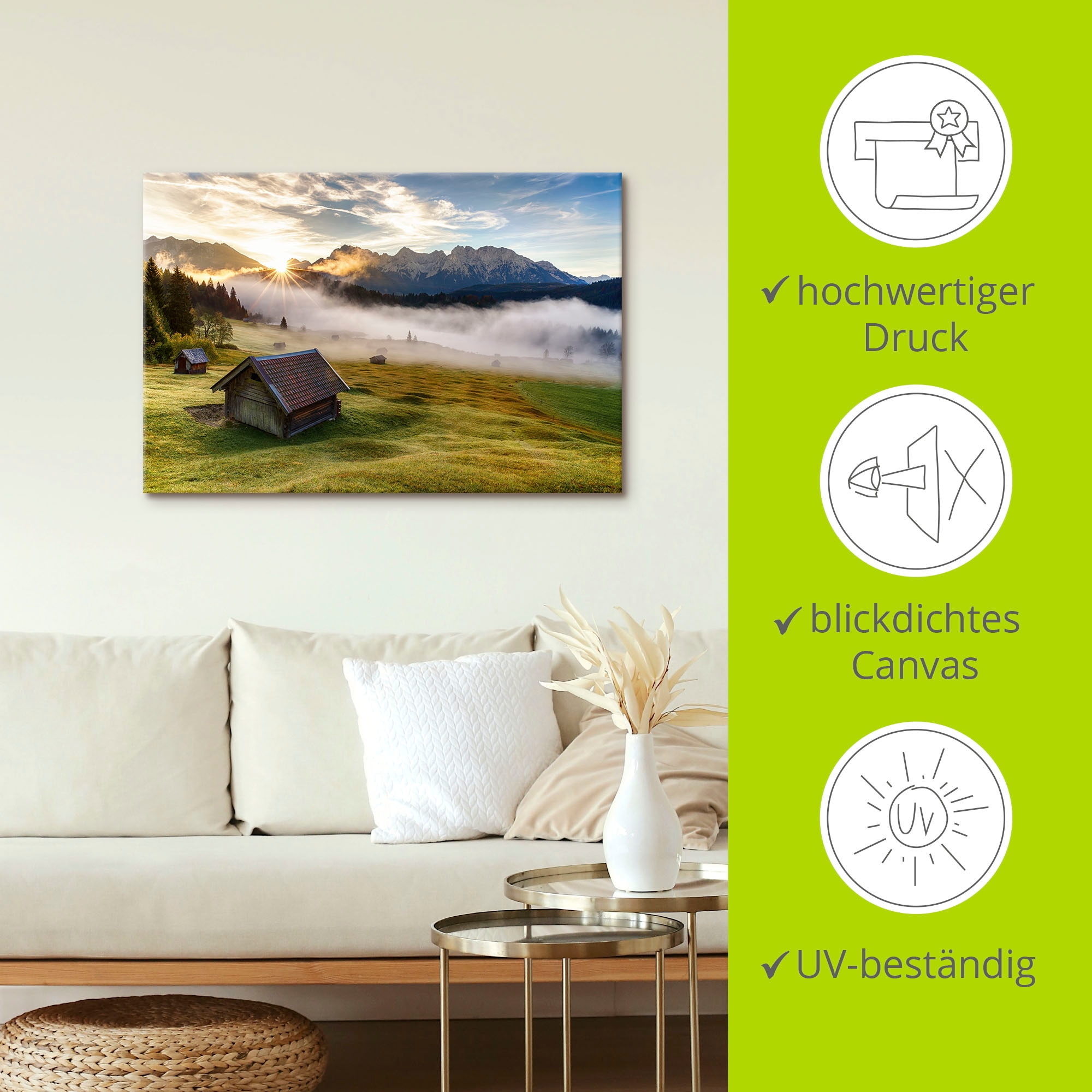 Artland Fresque murale »Herbst in Bayern« 1 cuis tlg. als Alubild, Leinwandbild in verschied. Grössen