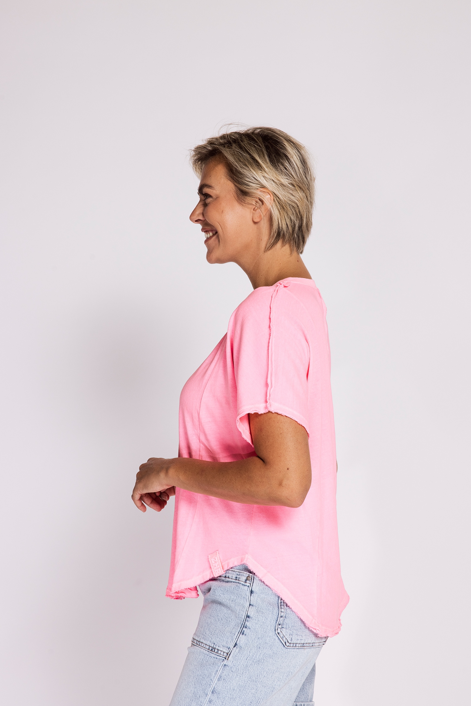 Zhrill T-shirt à manches courtes »RYA« coupe normale, manches courtes, col en V, uni