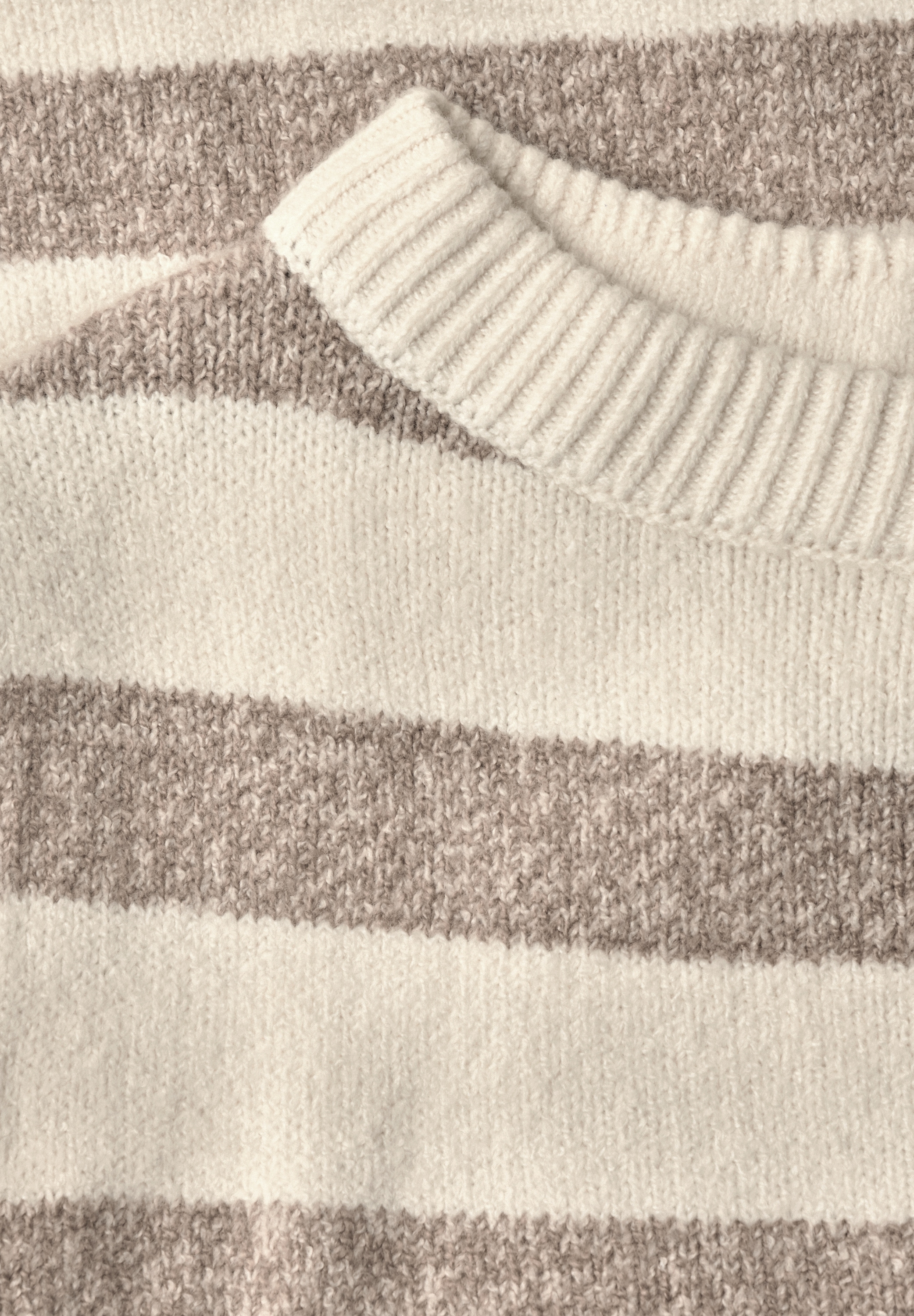 STREET ONE Strickpullover Langarmpullover mit Boat Neck und Streifen